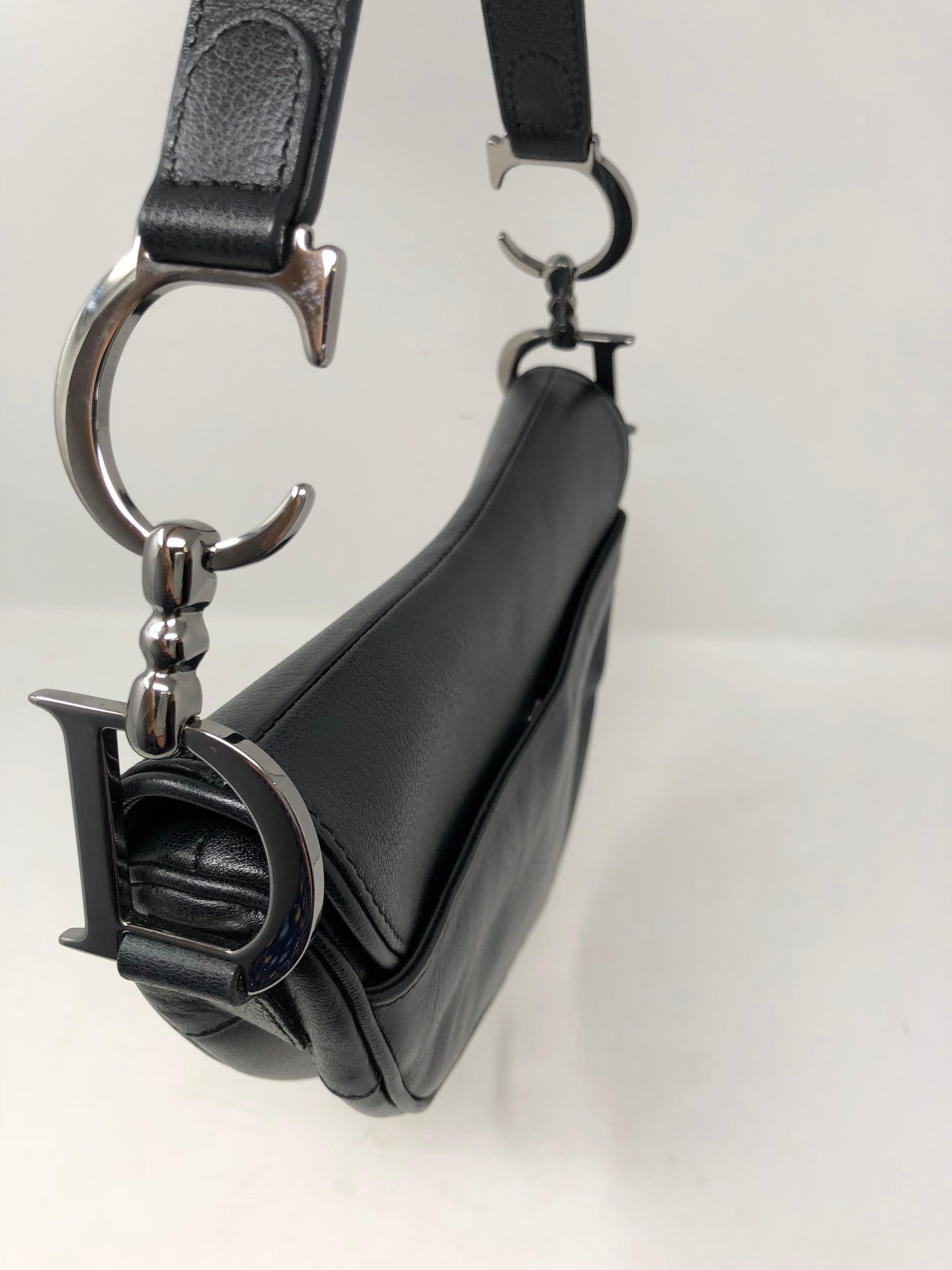 Christian Dior Black Saddle Bag 5