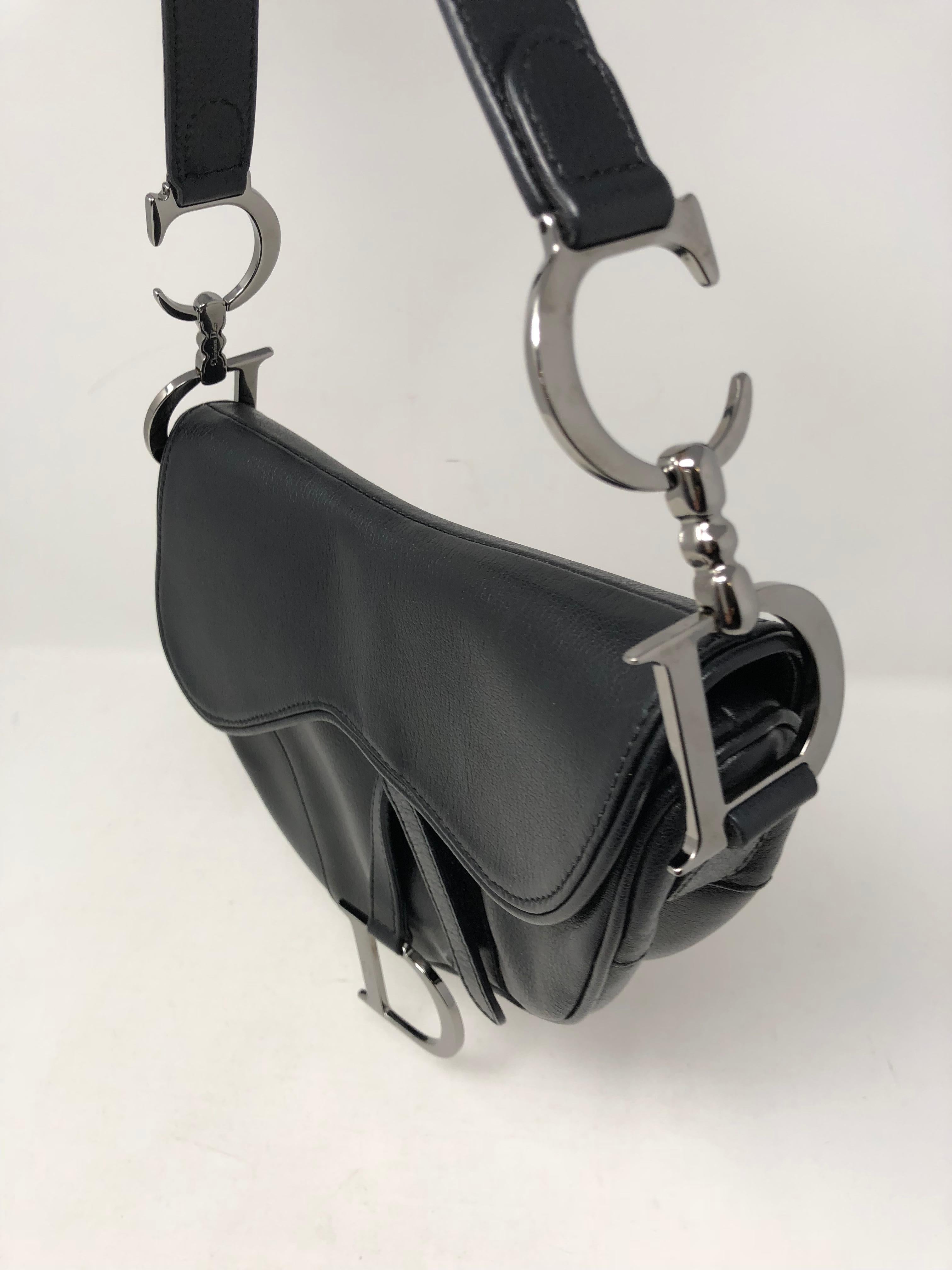 Christian Dior Black Saddle Bag 1