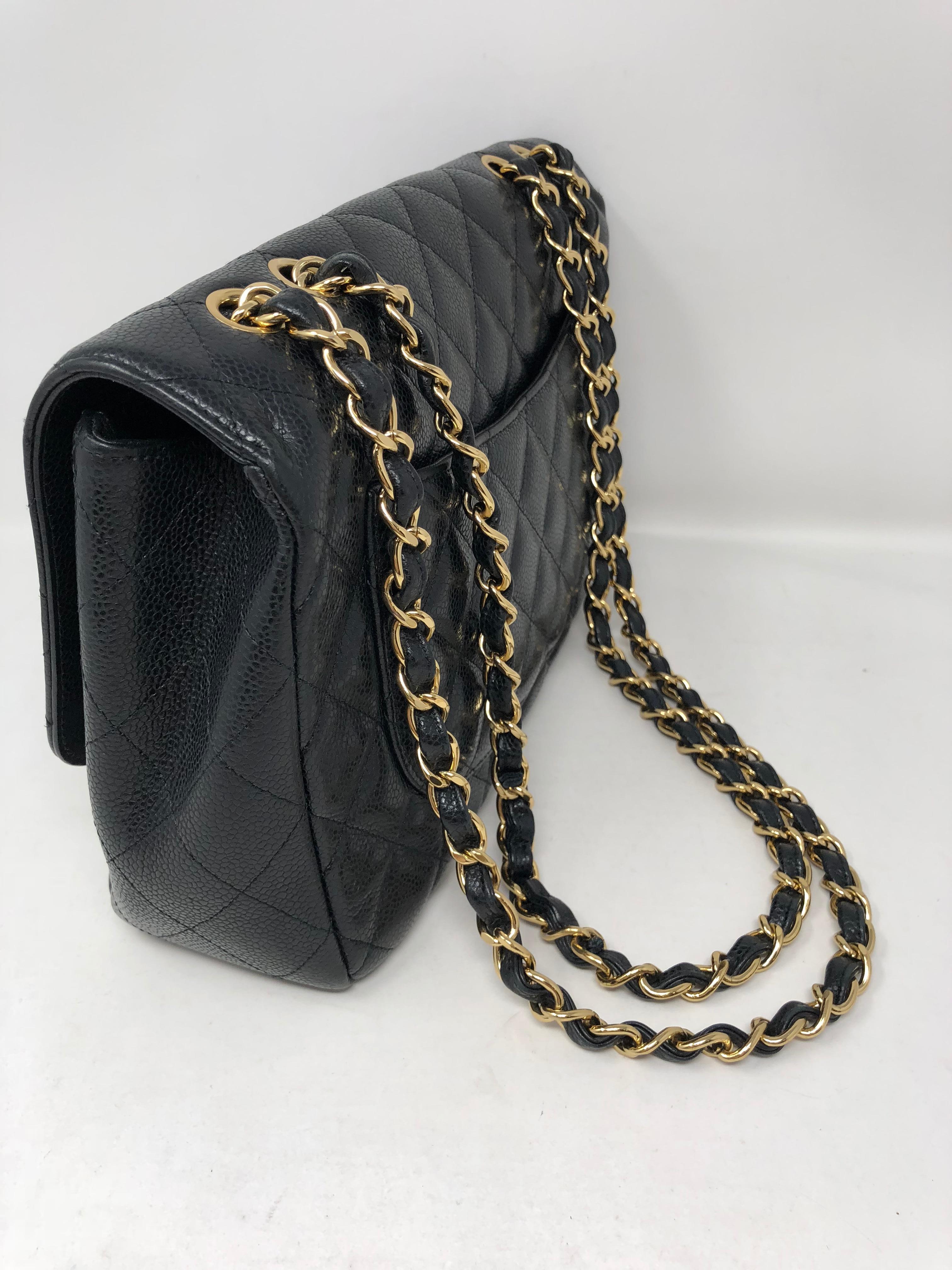 Women's or Men's Chanel Black Caviar Jumbo Bag