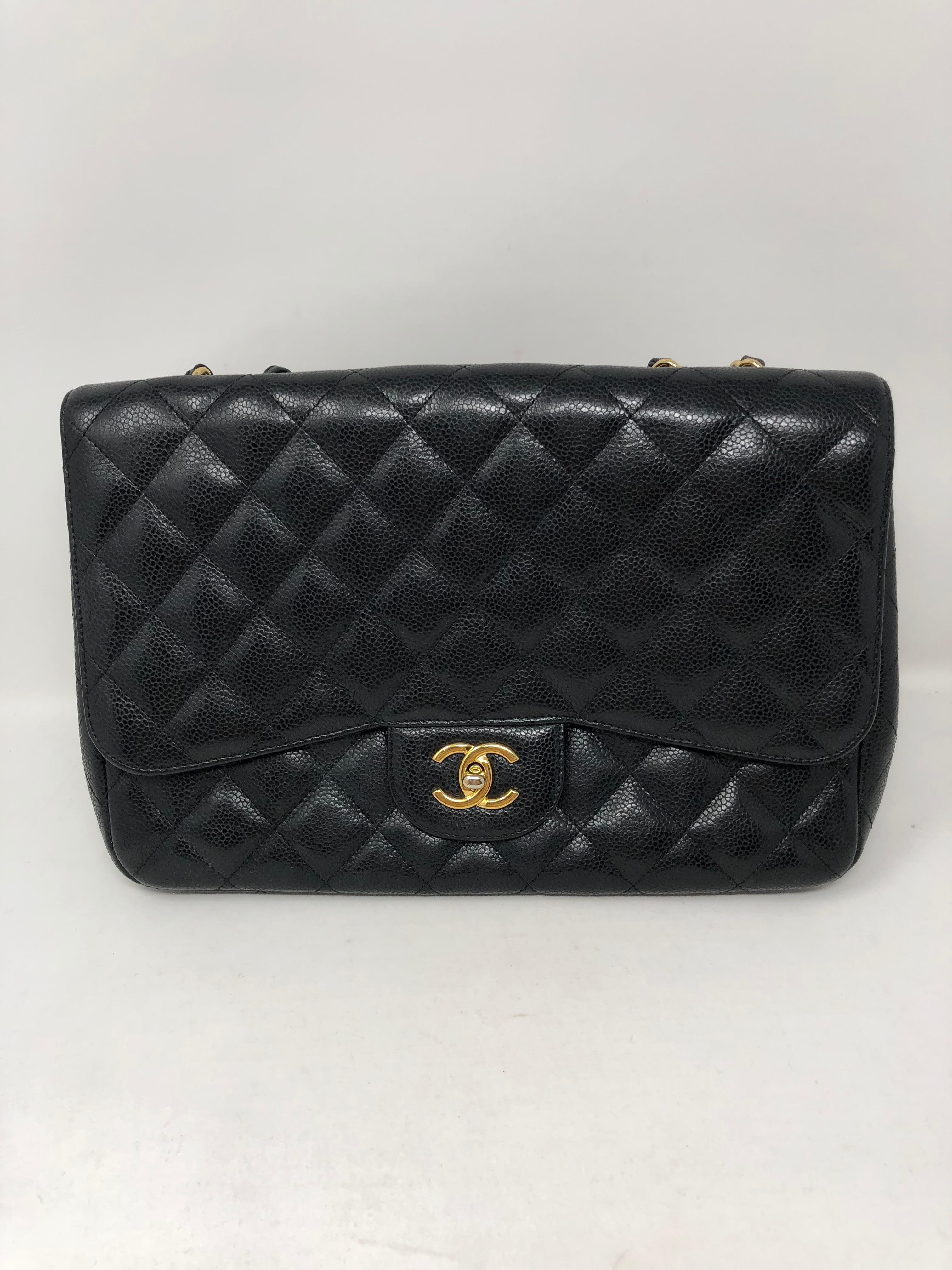 Chanel Black Caviar Jumbo Bag 1