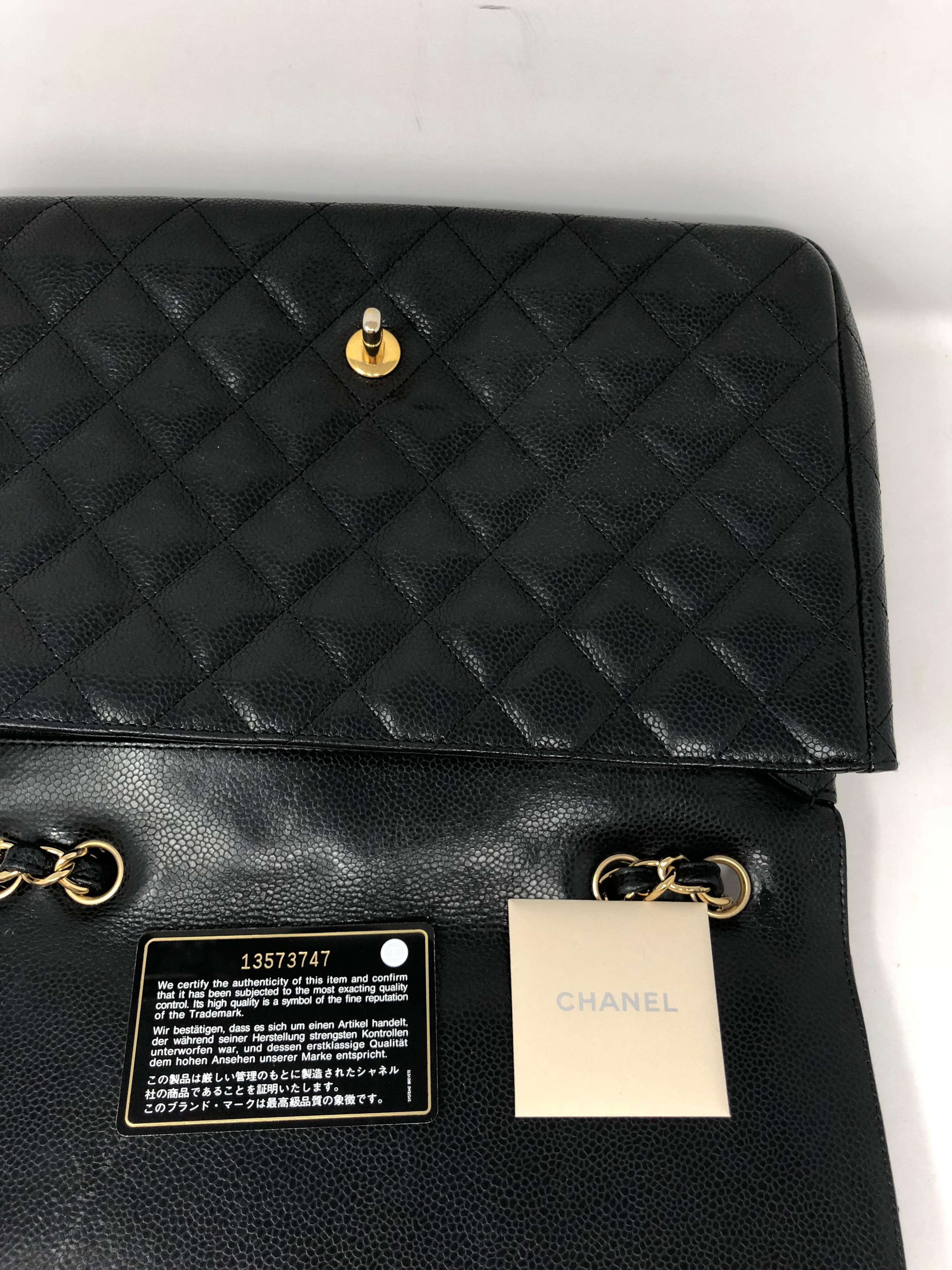 Chanel Black Caviar Jumbo Bag 5