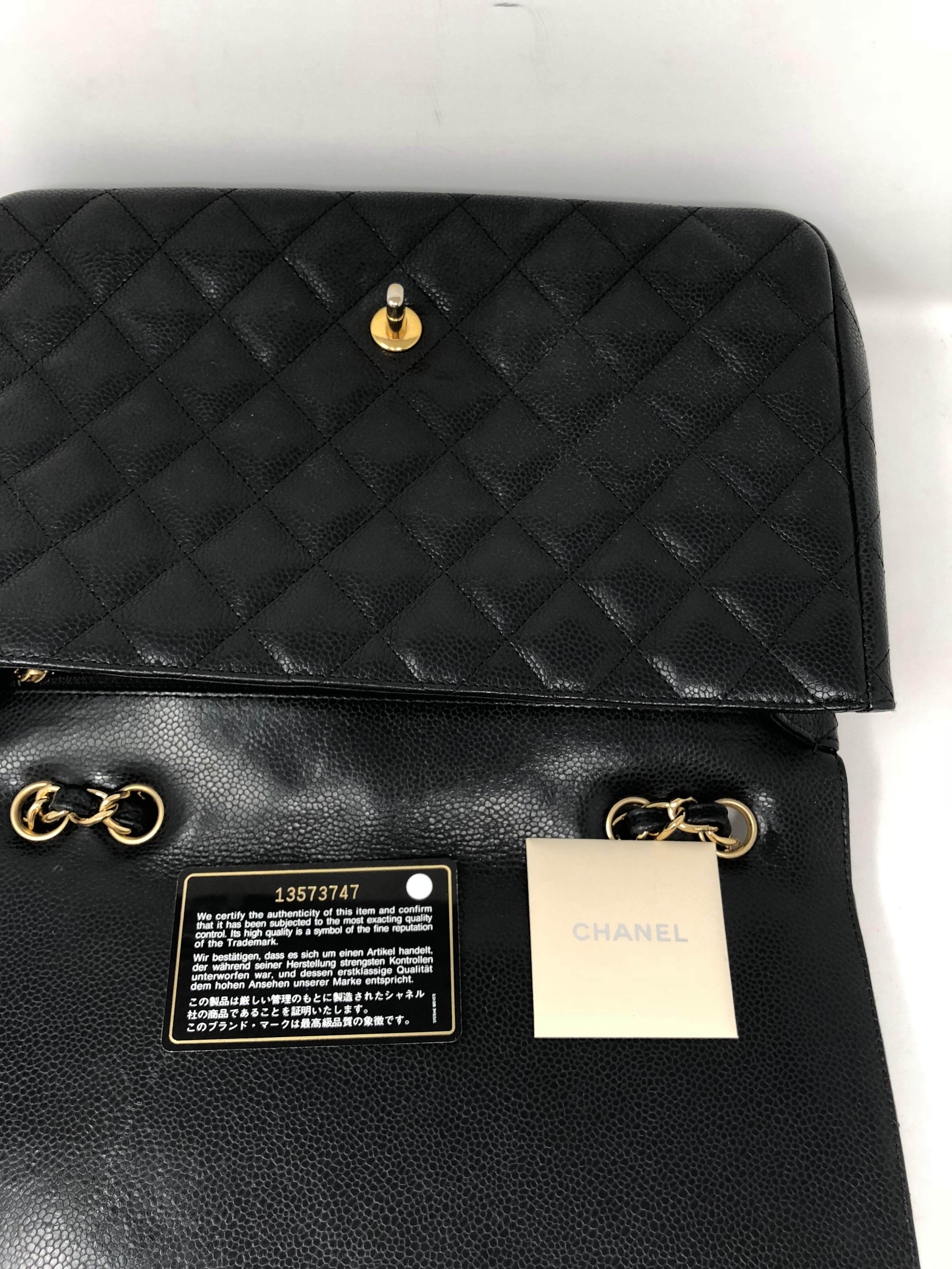 Chanel Black Caviar Jumbo Bag 6