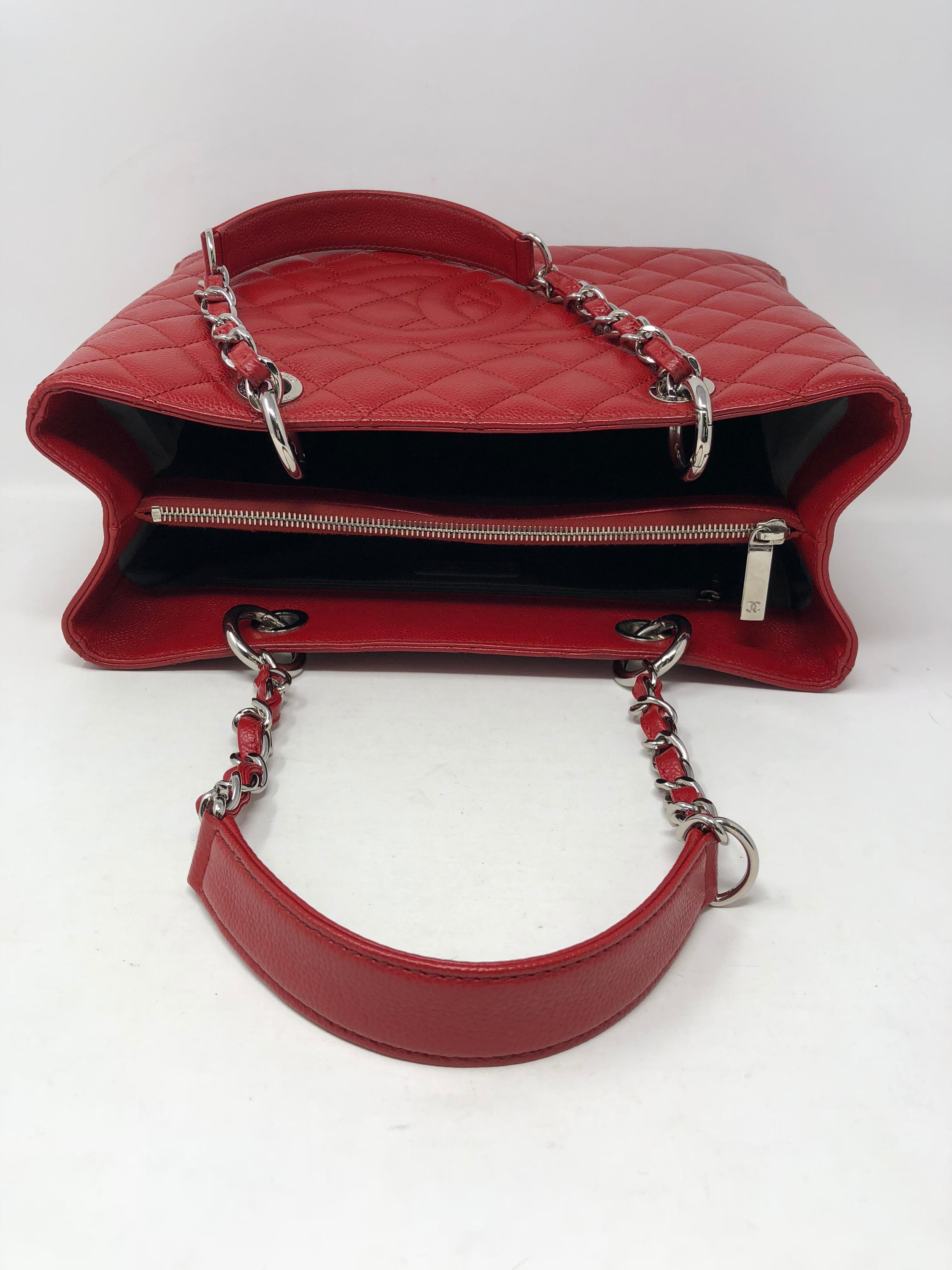 Chanel Red Grand Shopper Tote Bag 5