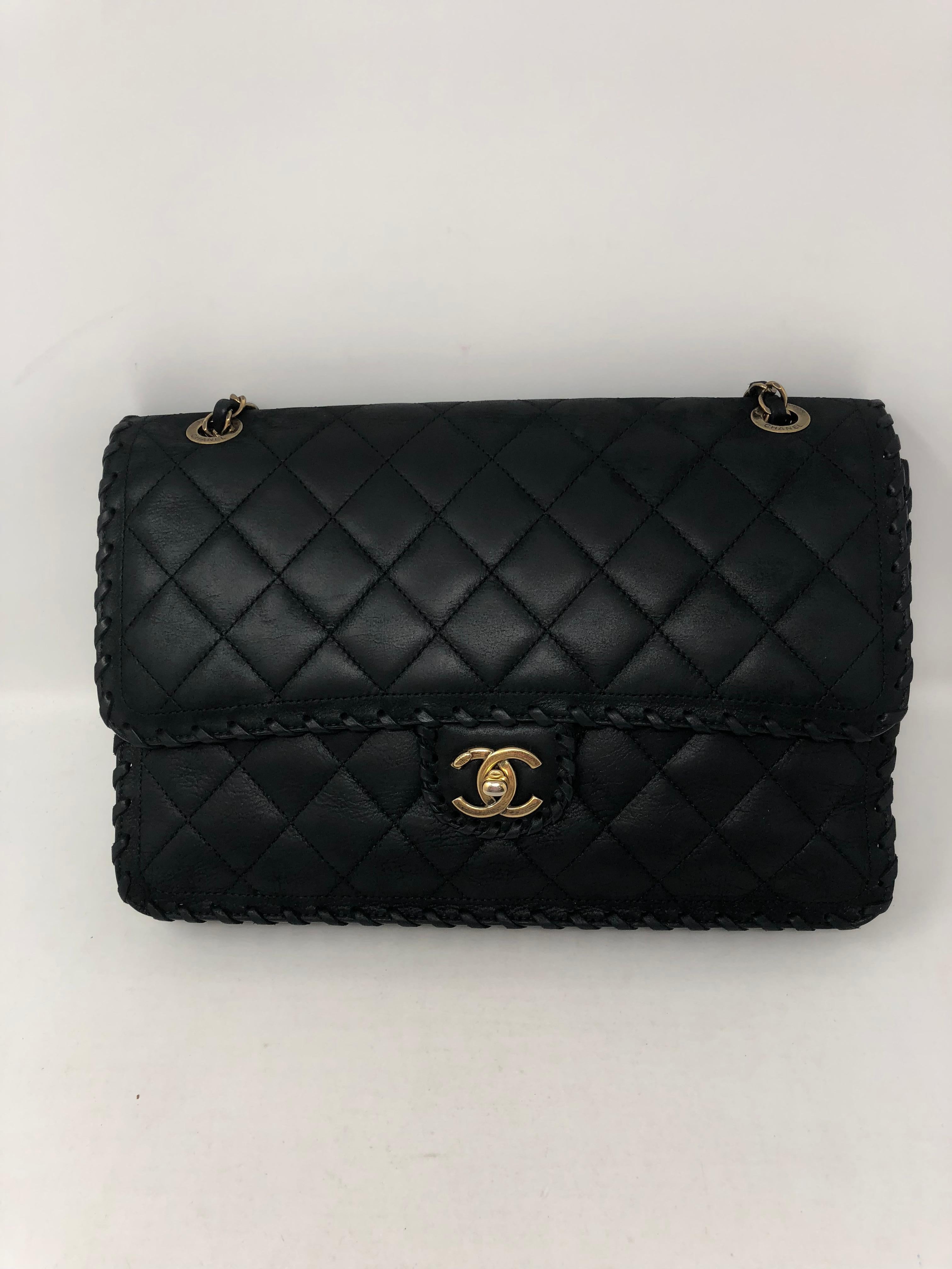 Chanel Black Happy Stitch Limited Edition Jumbo Bag  8