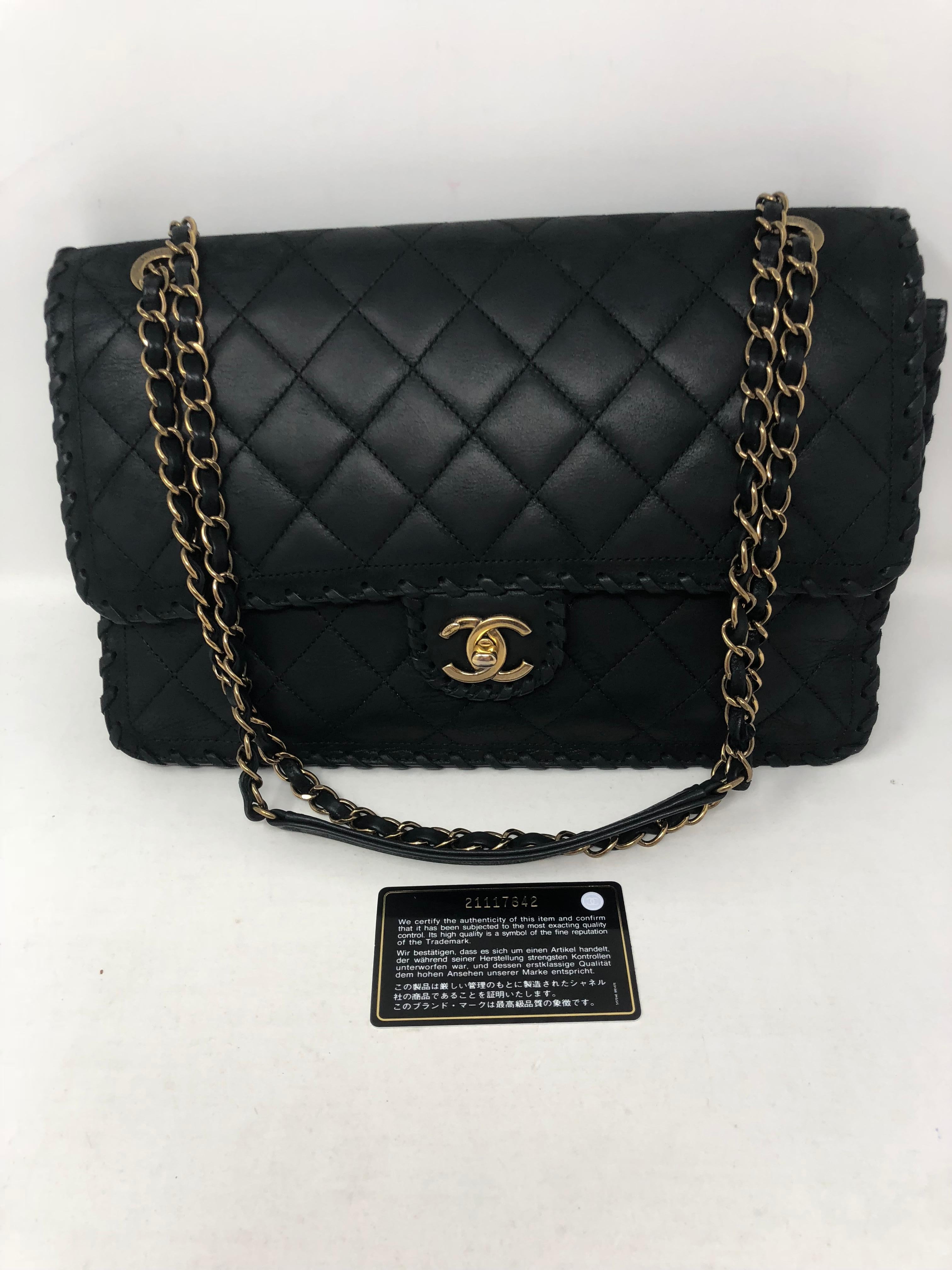 Chanel Black Happy Stitch Limited Edition Jumbo Bag  5