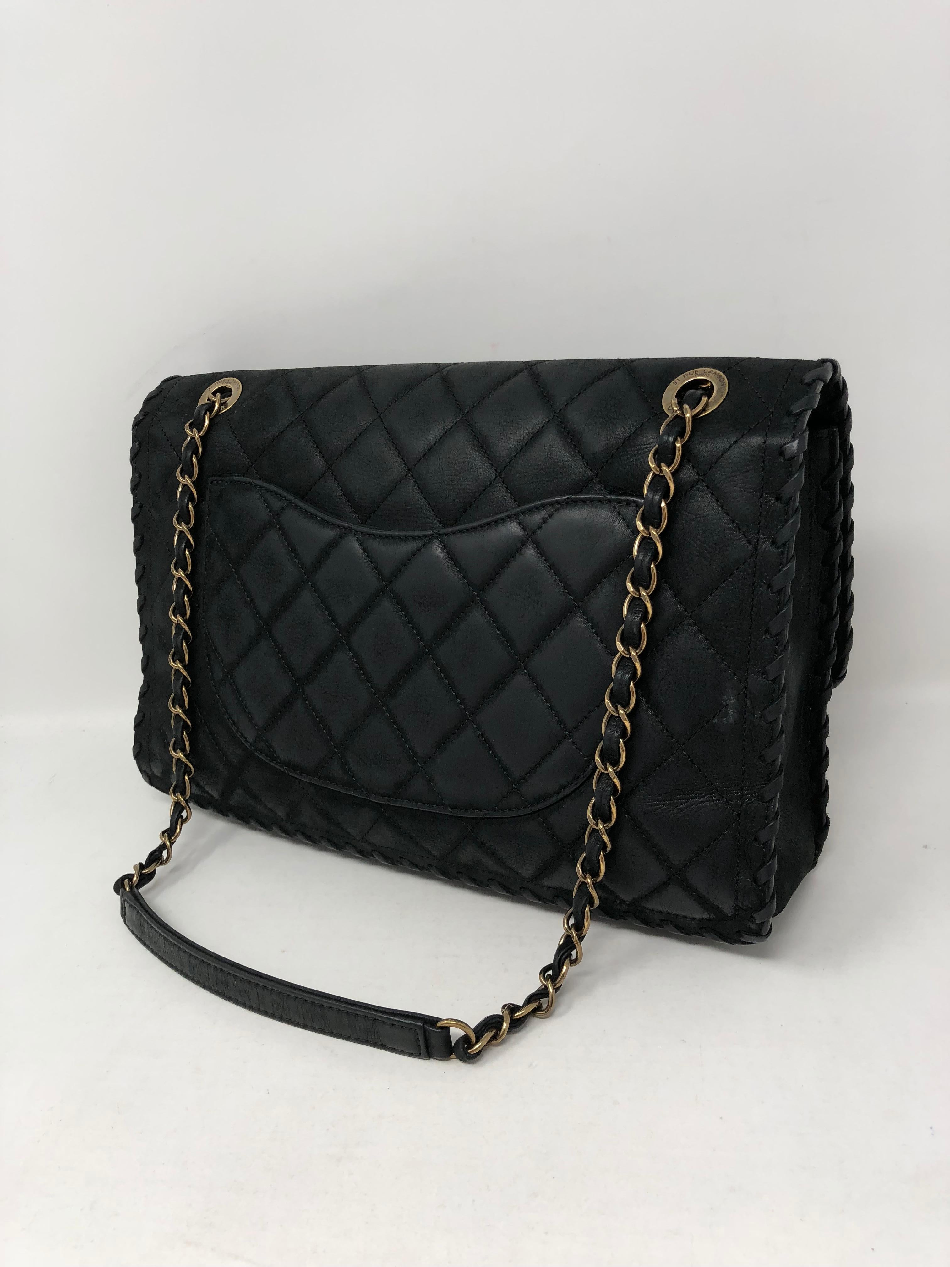 Women's or Men's Chanel Black Happy Stitch Limited Edition Jumbo Bag 