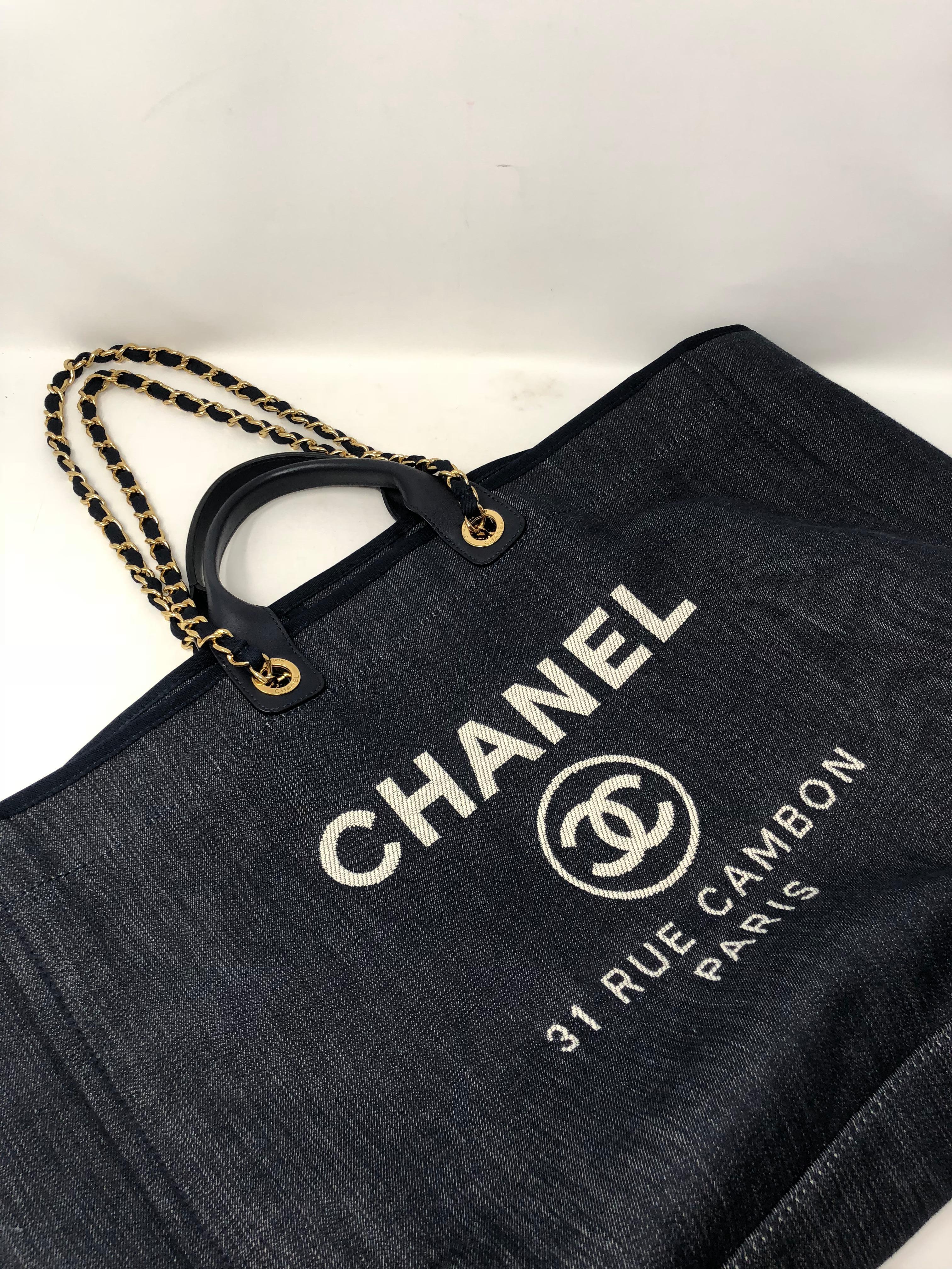 Black Chanel Deauville Tote XL Bag