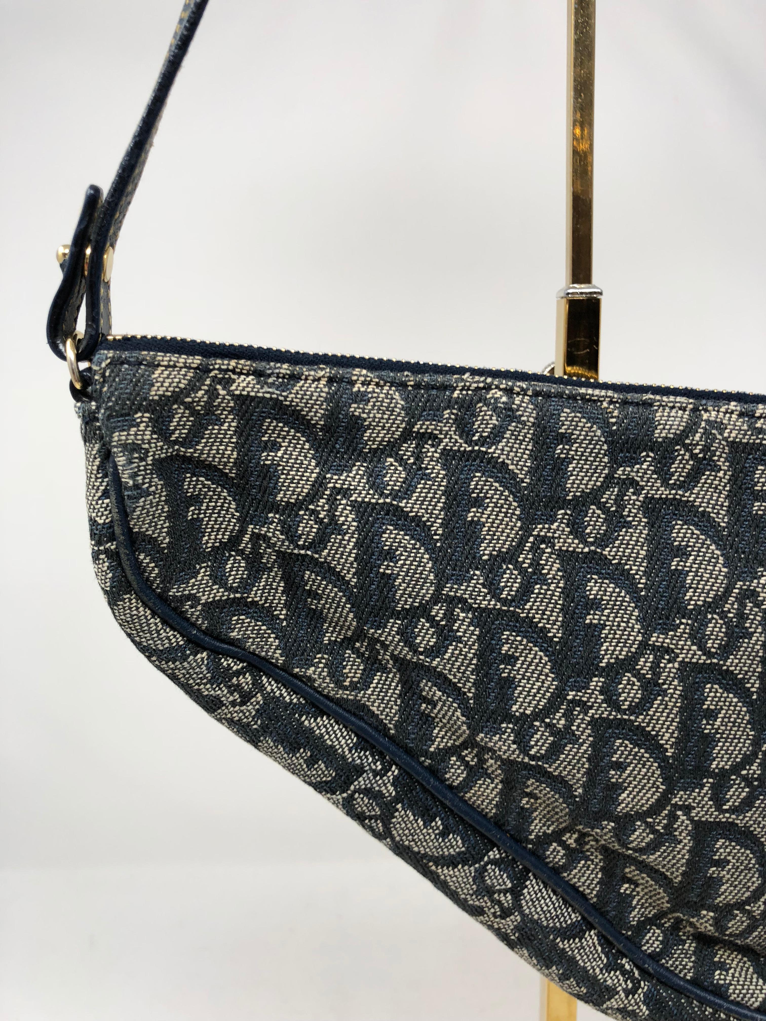 Women's or Men's Christian Dior Monogram Denim Saddle Bag