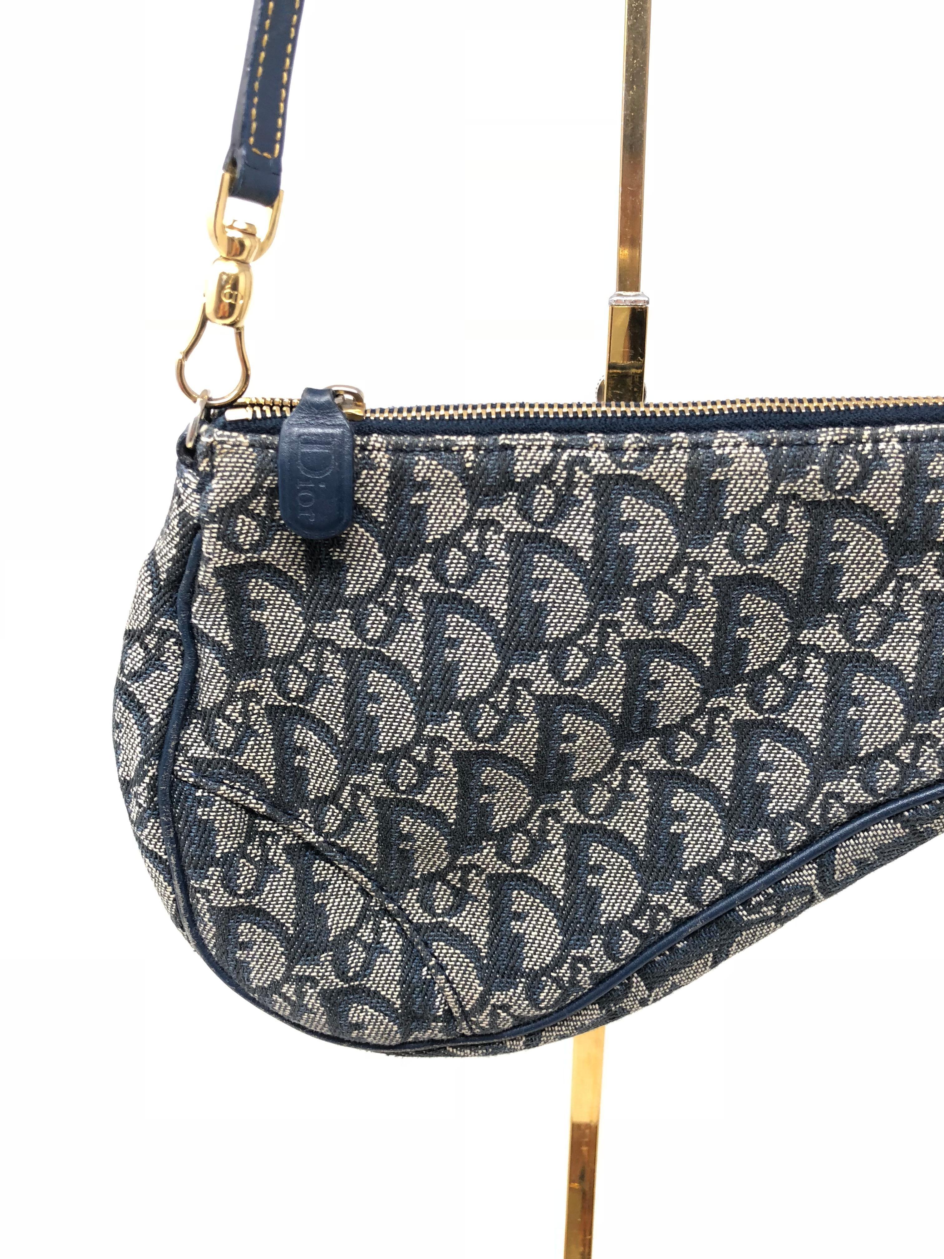 christian dior denim saddle bag