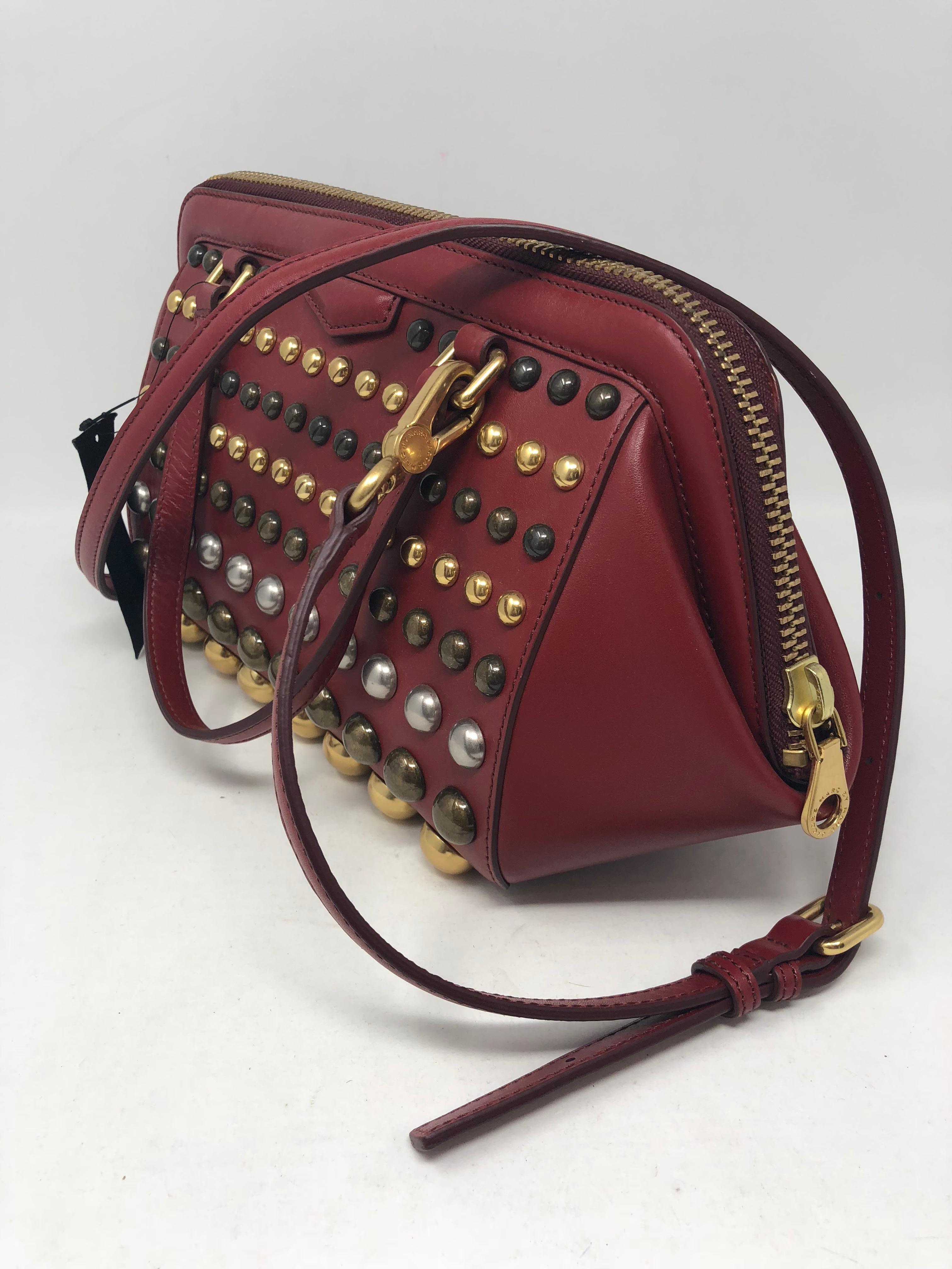 Brown Marc Jacobs Studded Red Bag