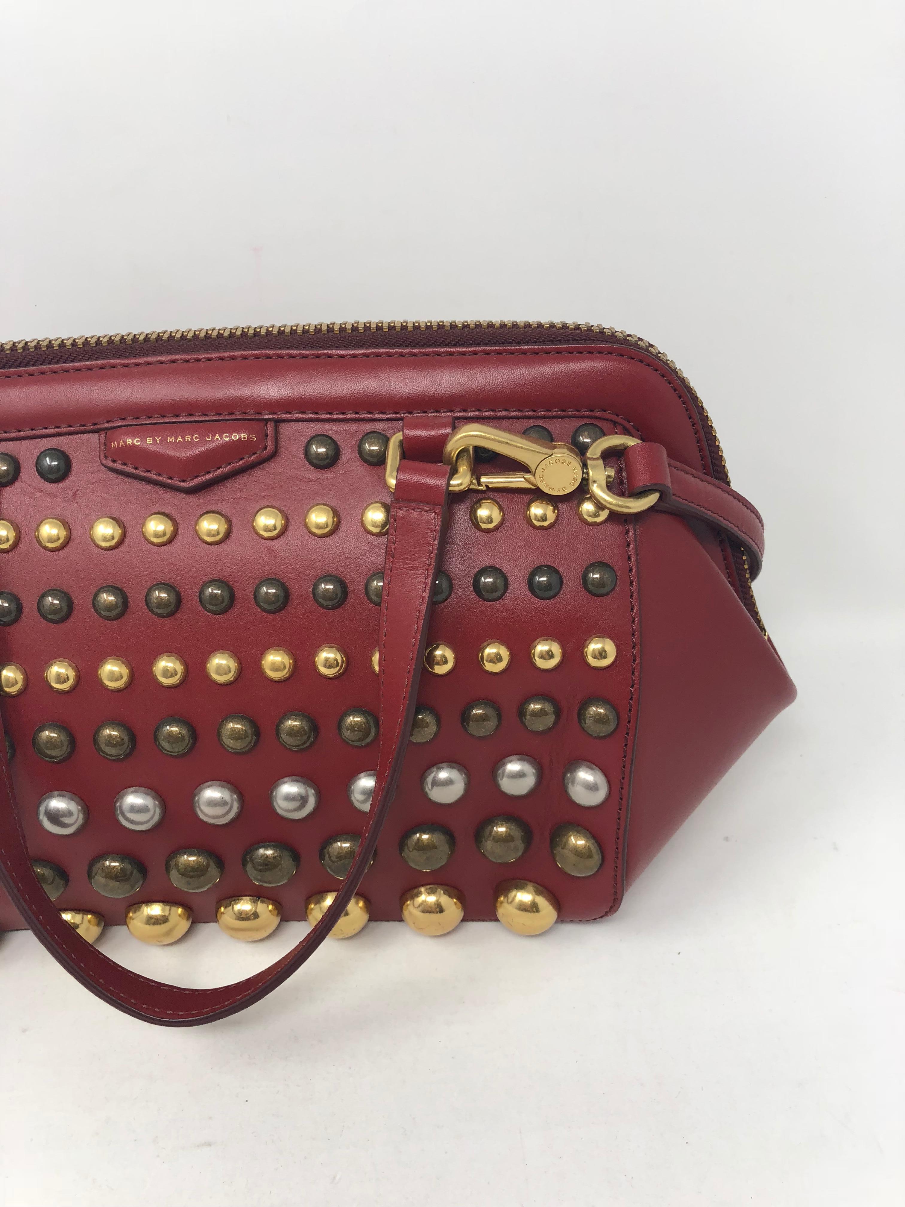 red studded bag