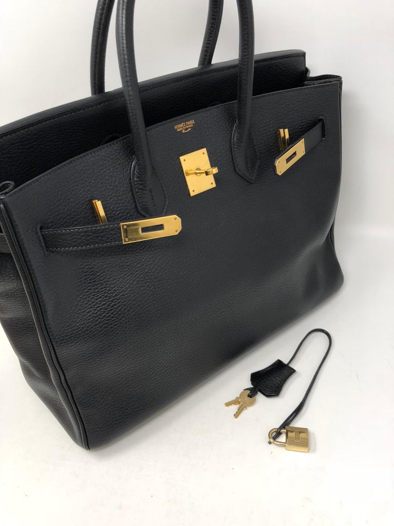 Birkin 30 Black Ardennes Leather and Gold Hardware, Luxury, Bags