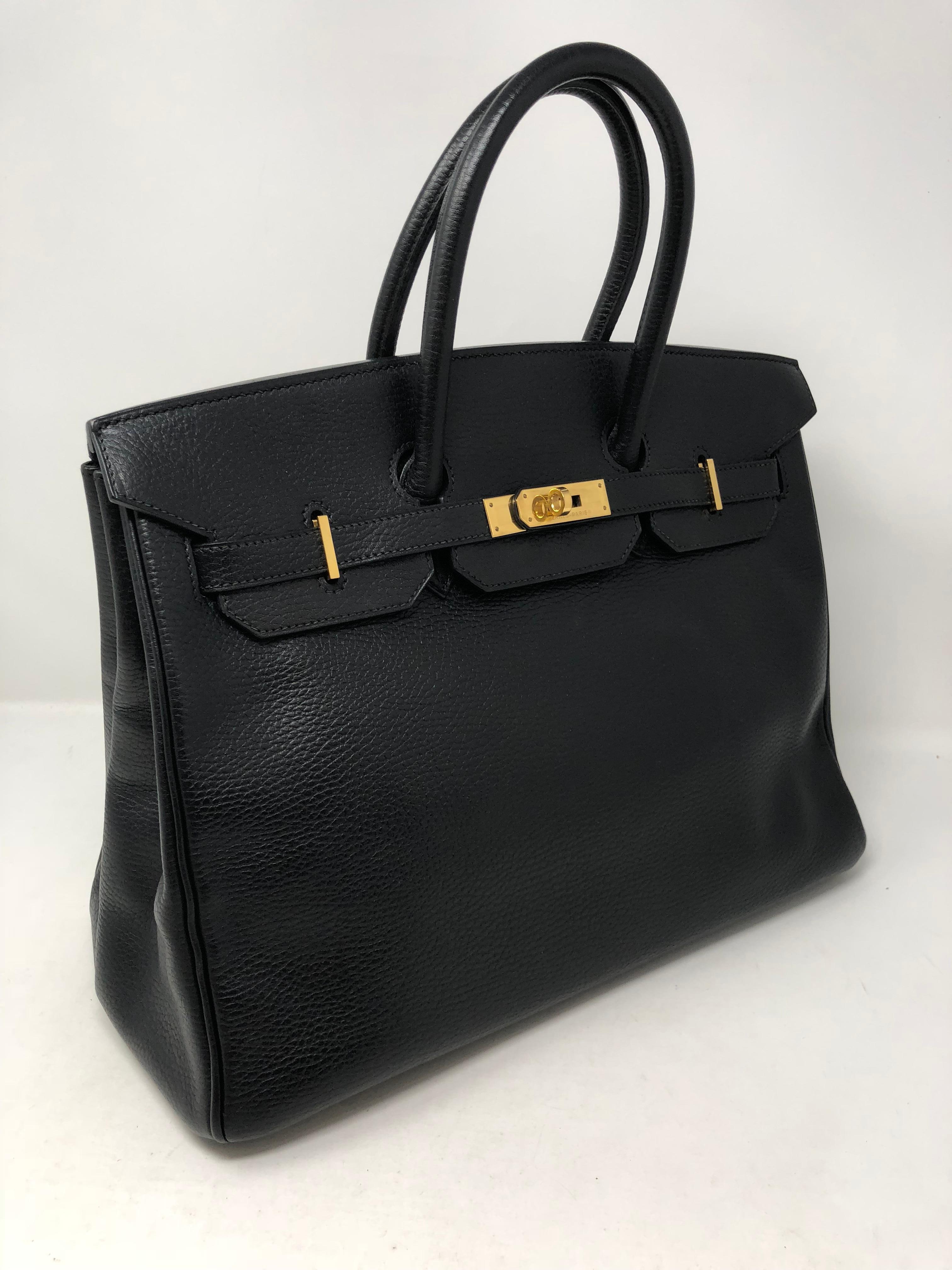 Hermes Ardennes leather Black Birkin 35 Bag In Good Condition In Athens, GA