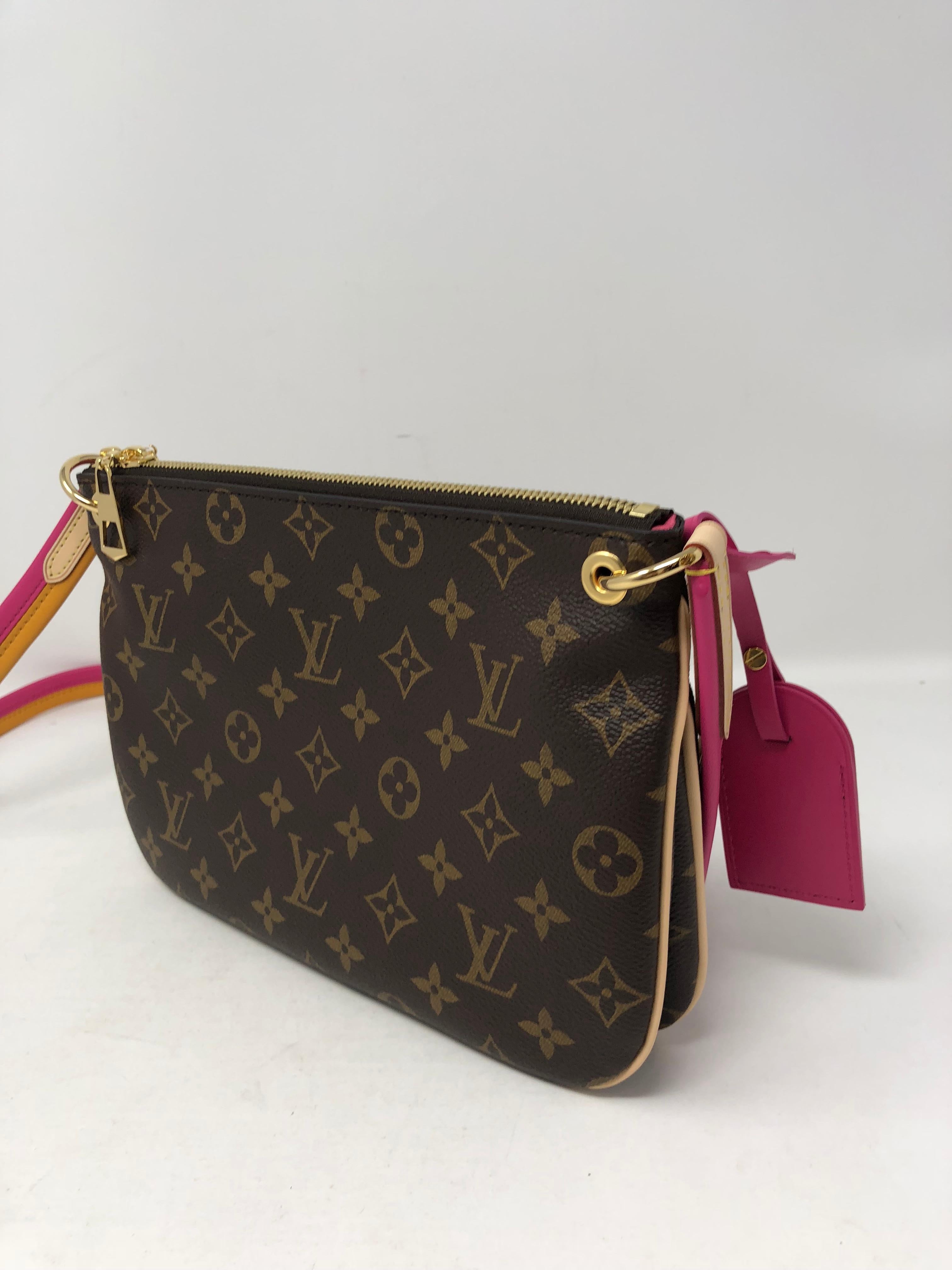 Louis Vuitton Pink Strap Leather Crossbody Bag 2