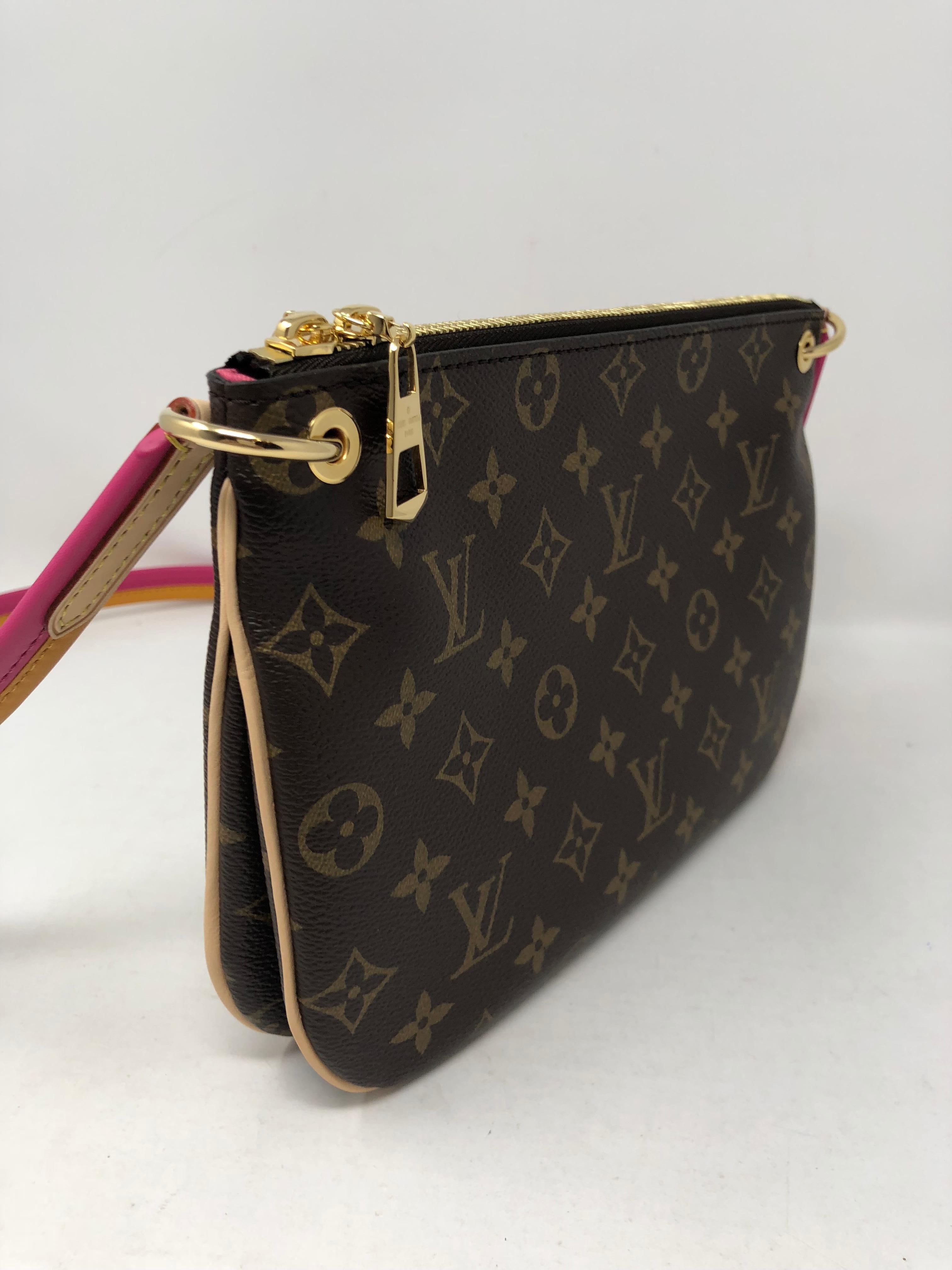 Louis Vuitton Pink Strap Leather Crossbody Bag 1