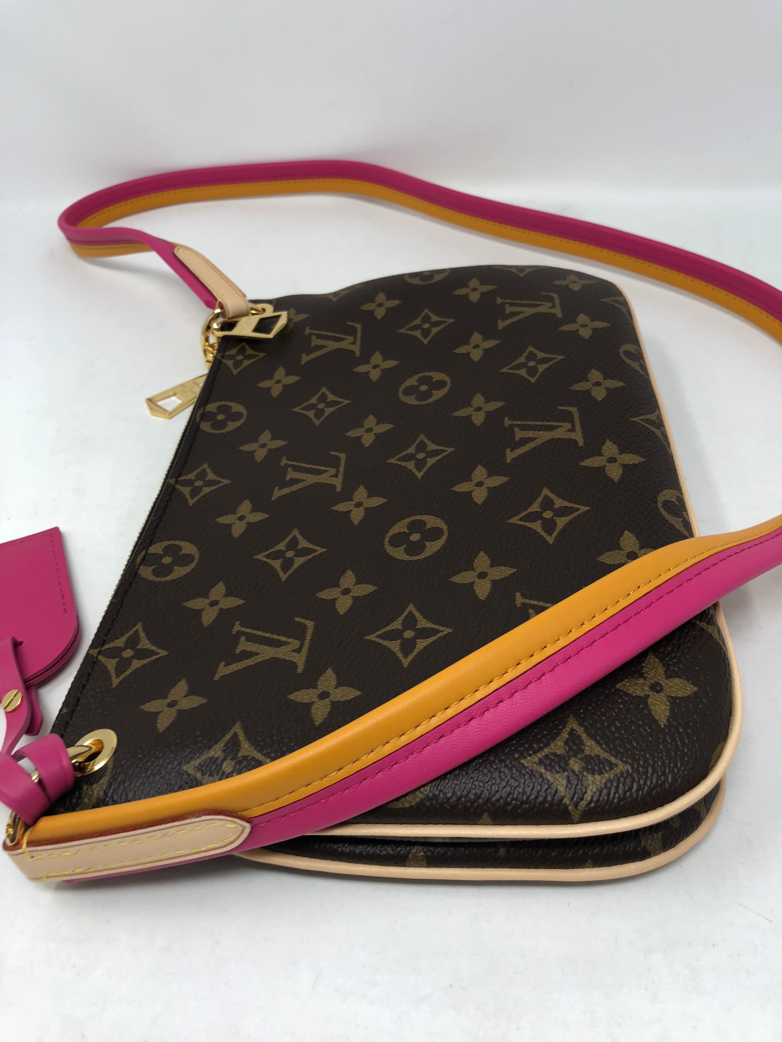 Louis Vuitton Pink Strap Leather Crossbody Bag 4