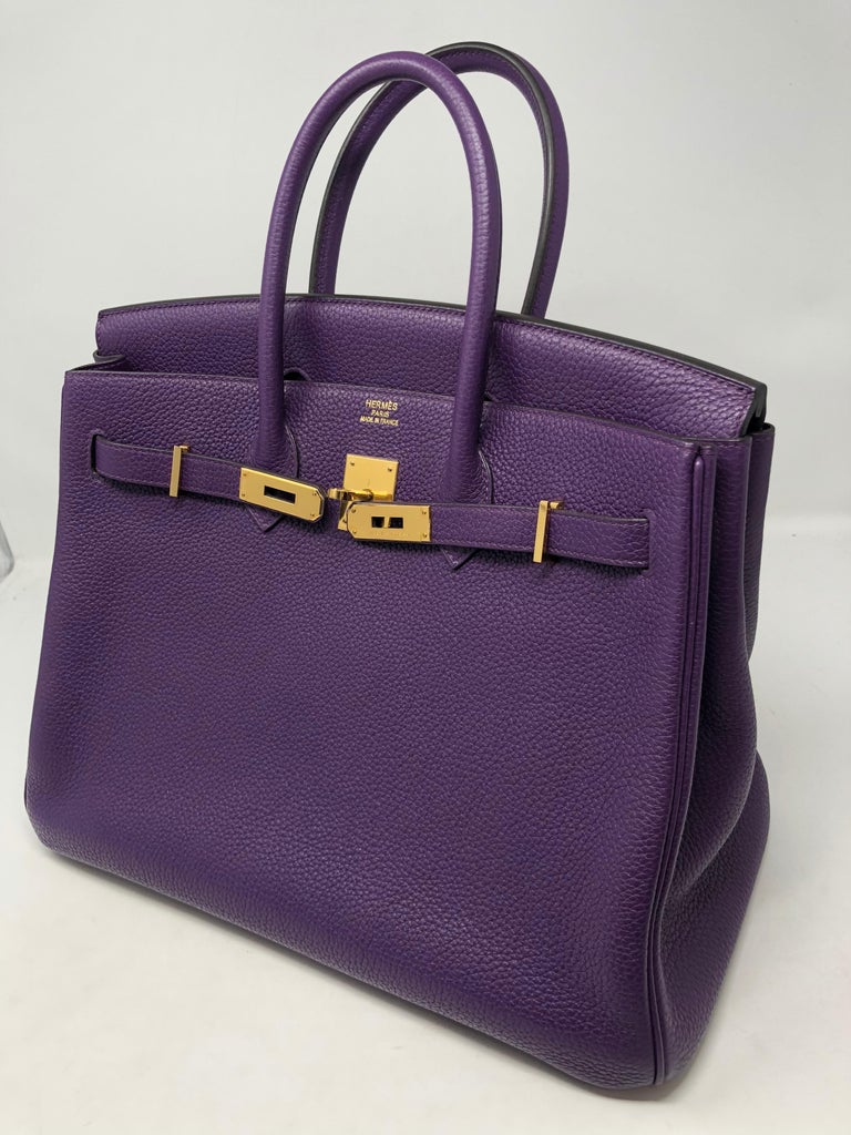 HERMÈS Dames Birkin Bag 35 Leer in Violet