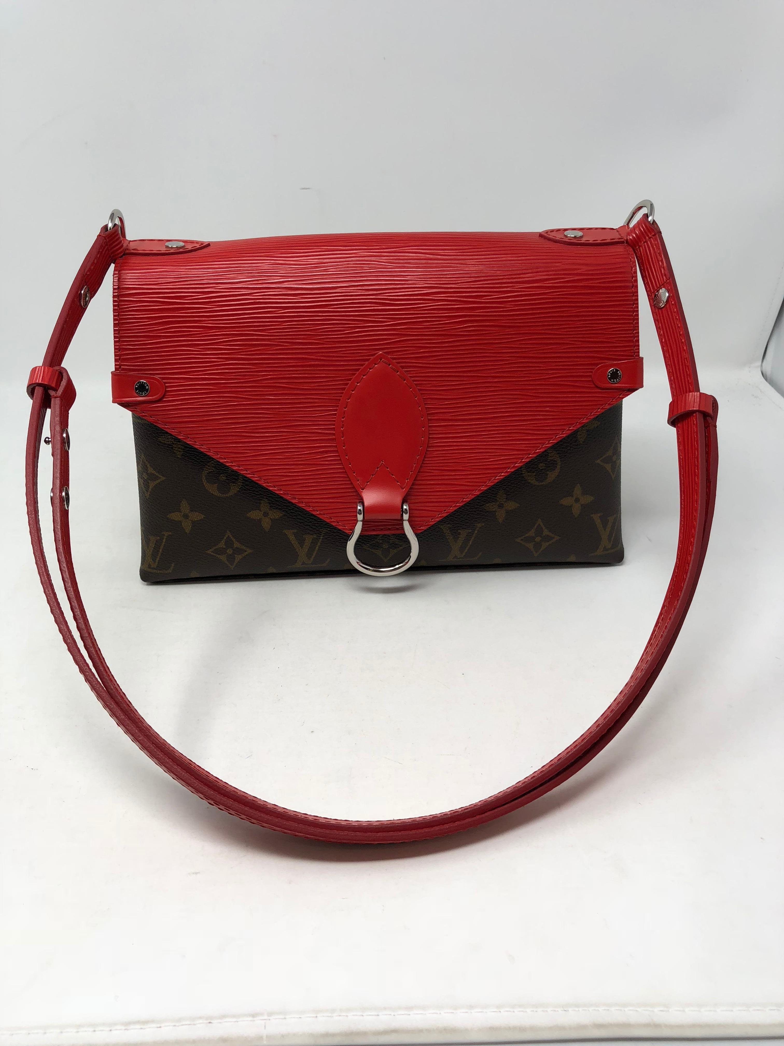 Louis Vuitton Saint Michel Red Epi Bag  2