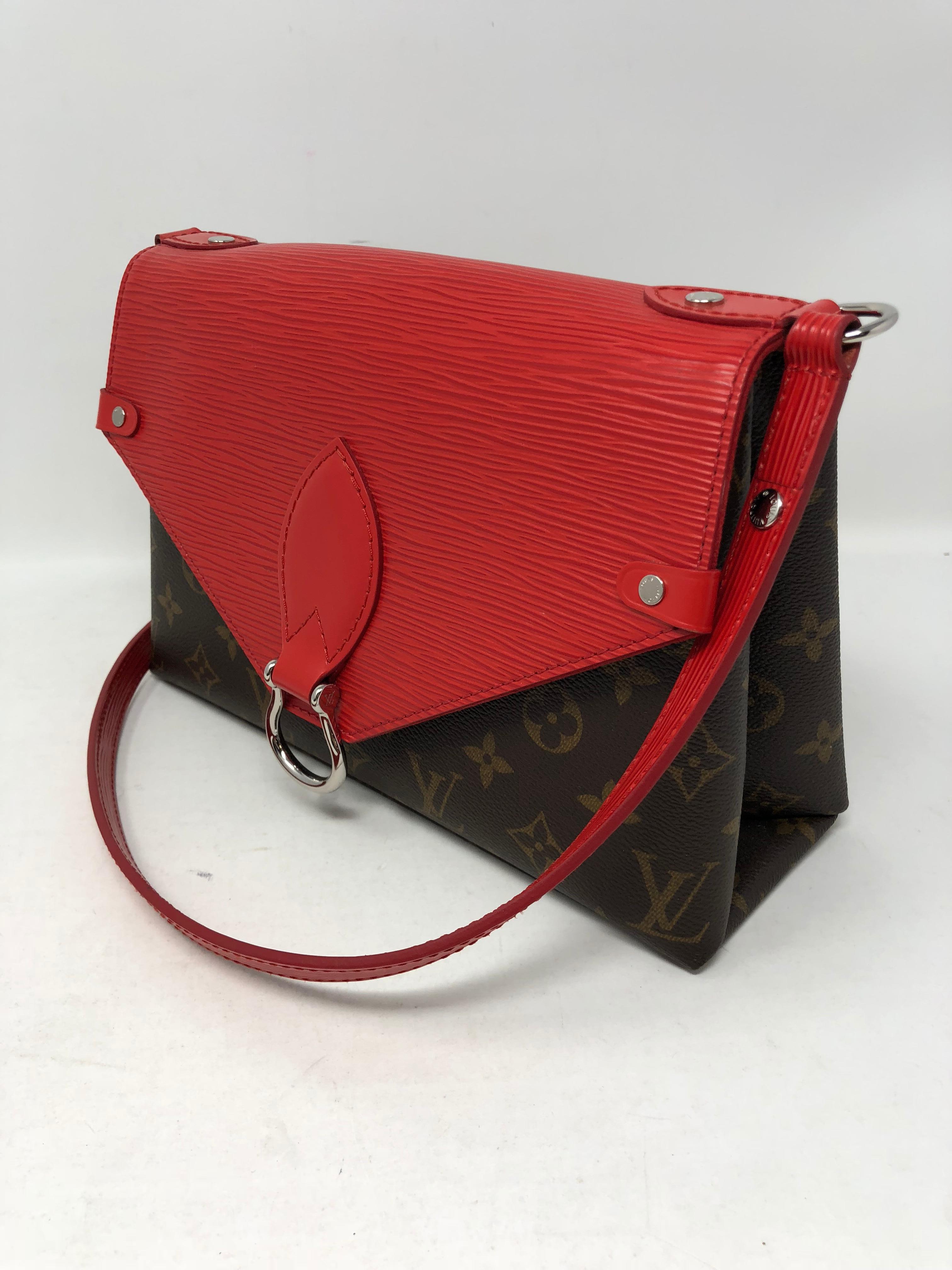 Louis Vuitton Saint Michel Red Epi Bag  In New Condition In Athens, GA