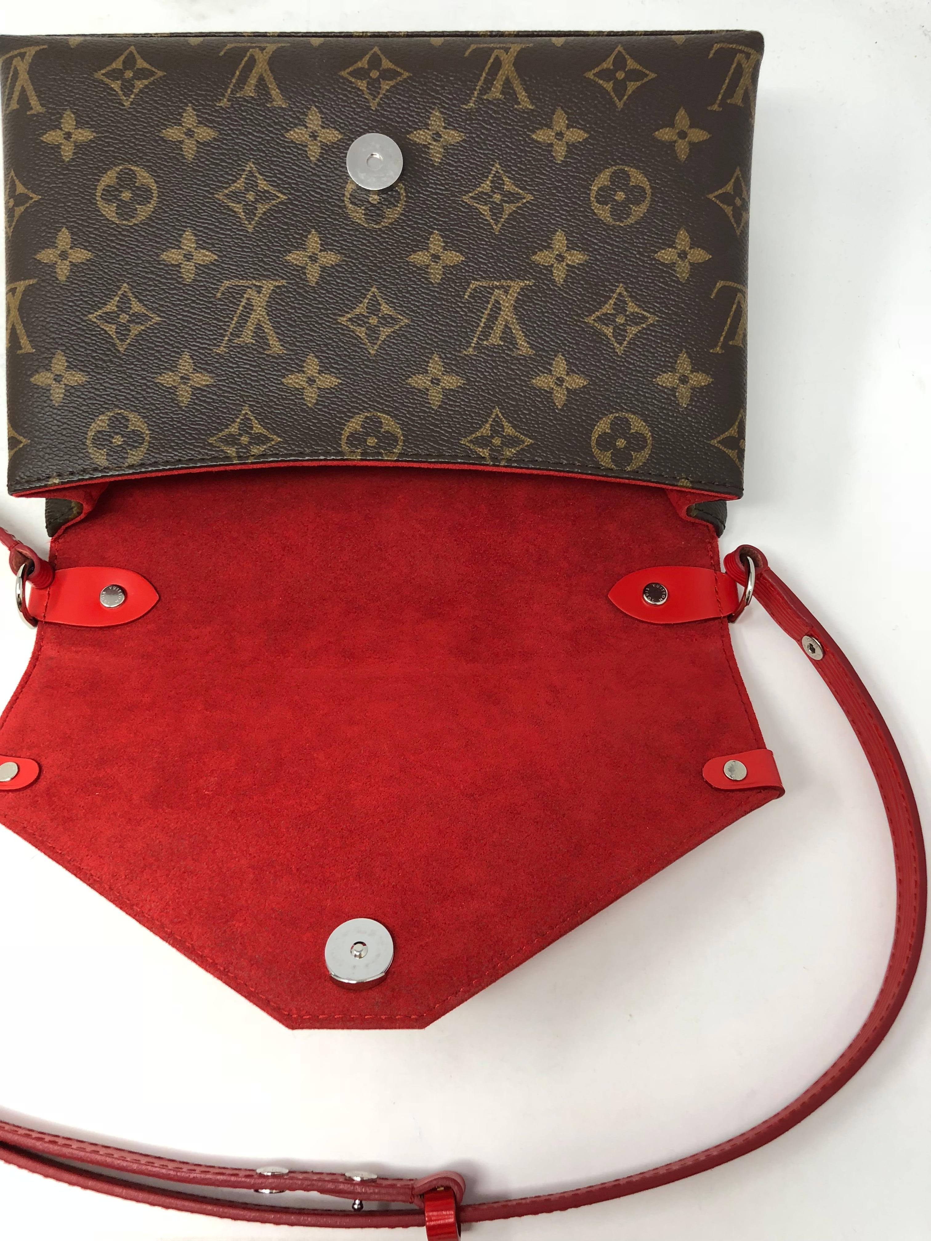 Louis Vuitton Saint Michel Red Epi Bag  10