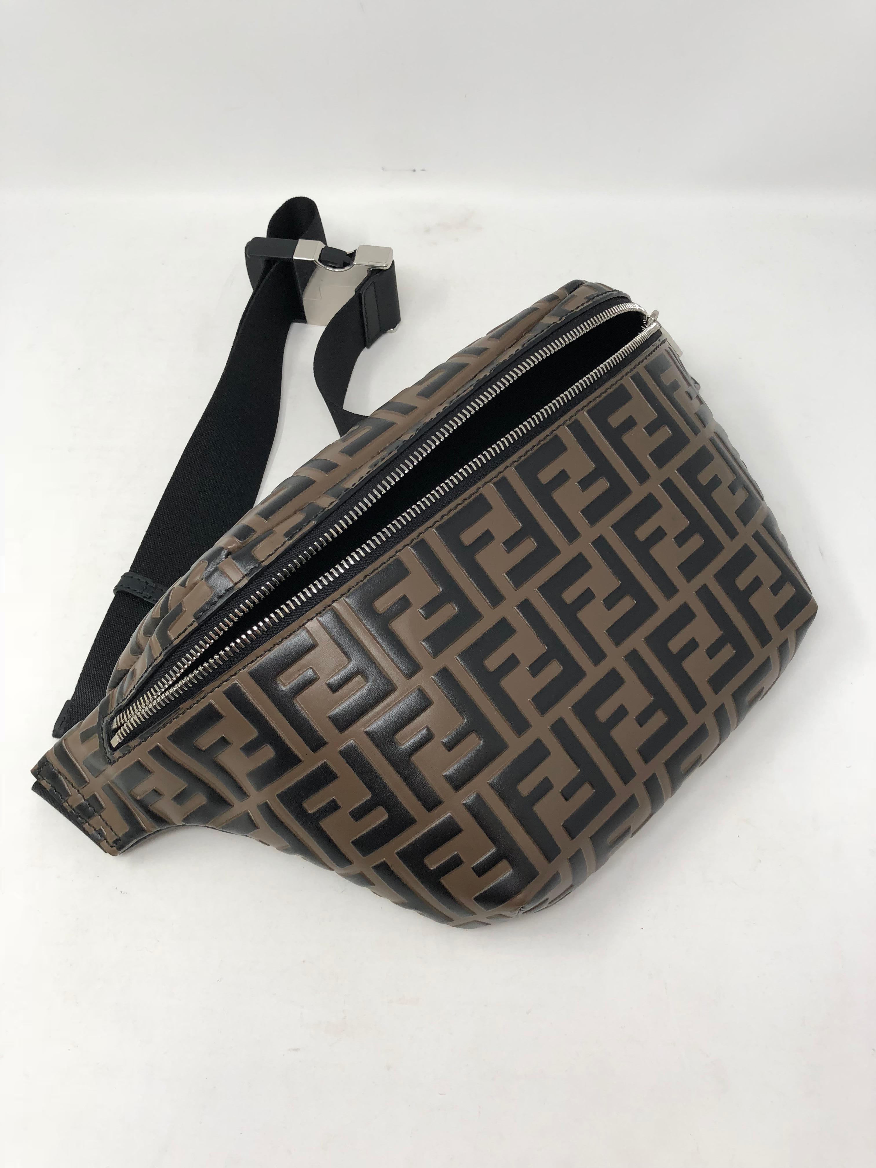 Black Fendi Embossed Belt Bag