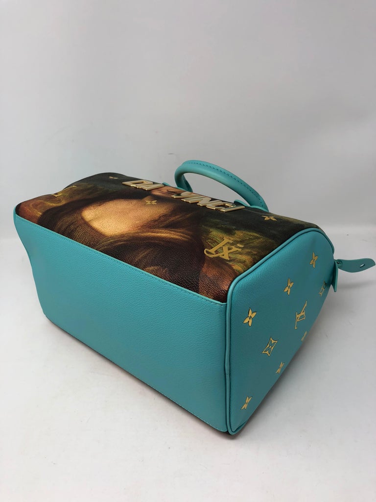 Custom Painted Authentic Louis Vuitton Speedy bag, with Mona Lisa