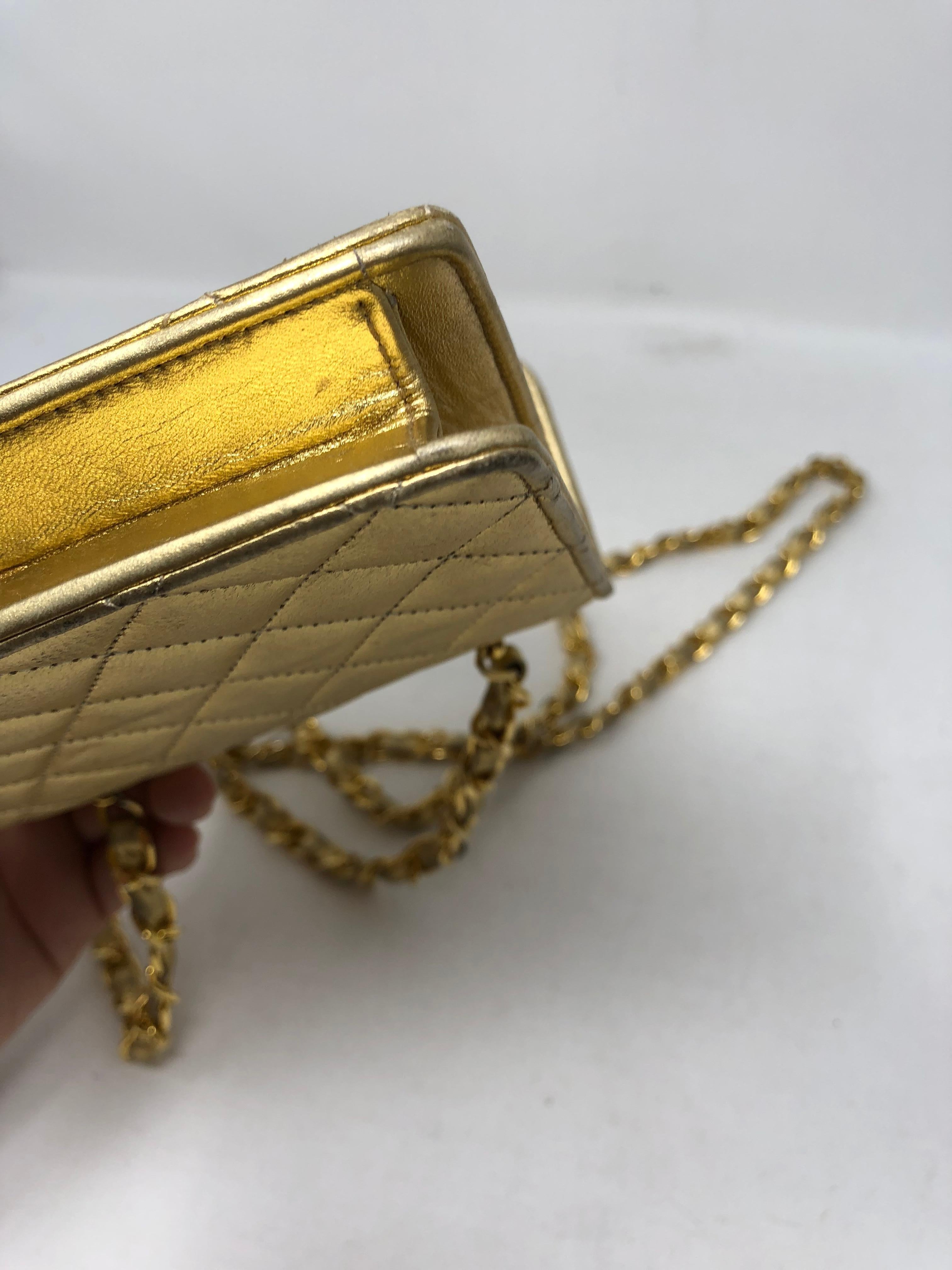 Chanel Mini Gold Leather Crossbody Bag 4