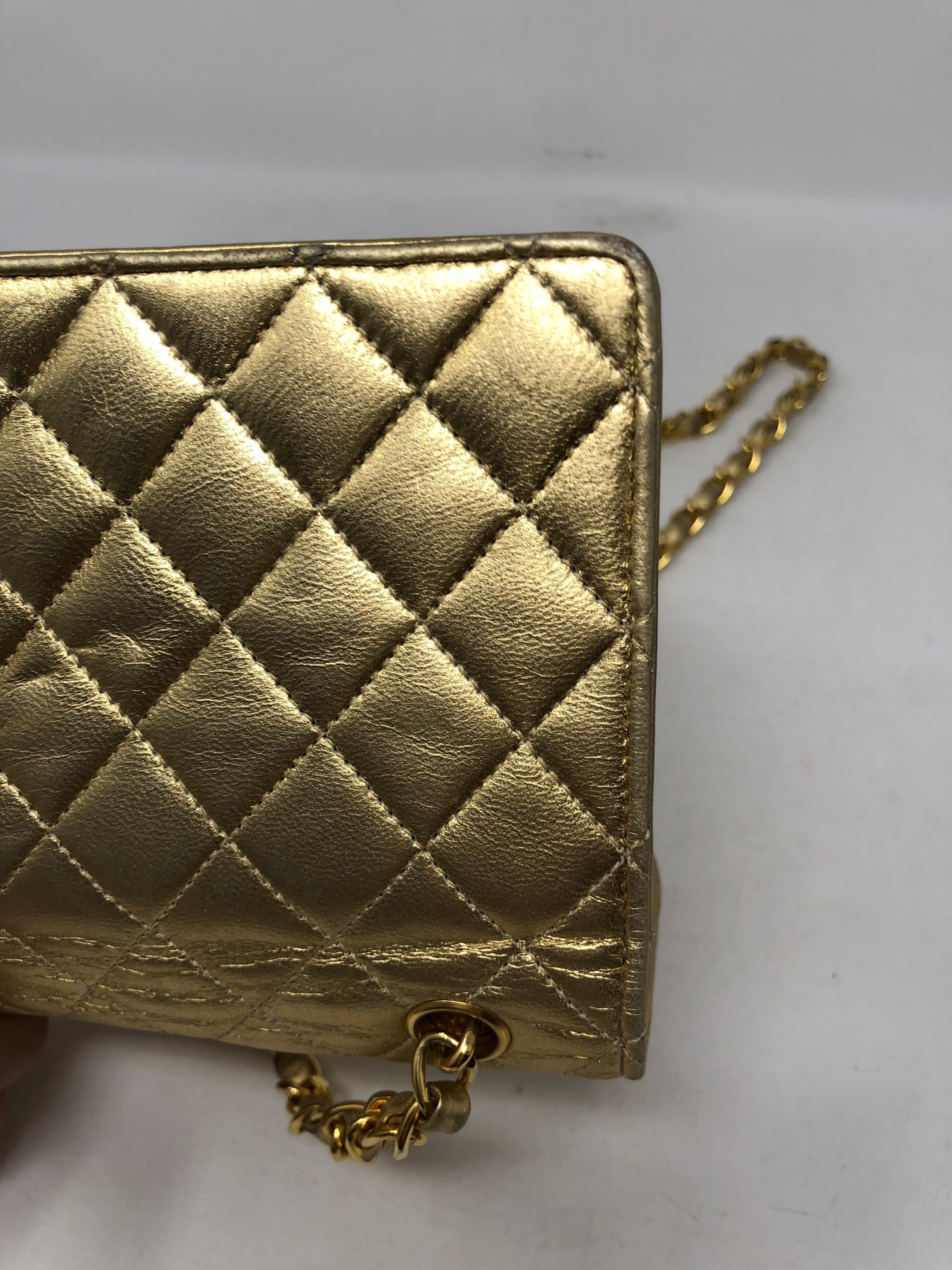 Chanel Mini Gold Leather Crossbody Bag 5