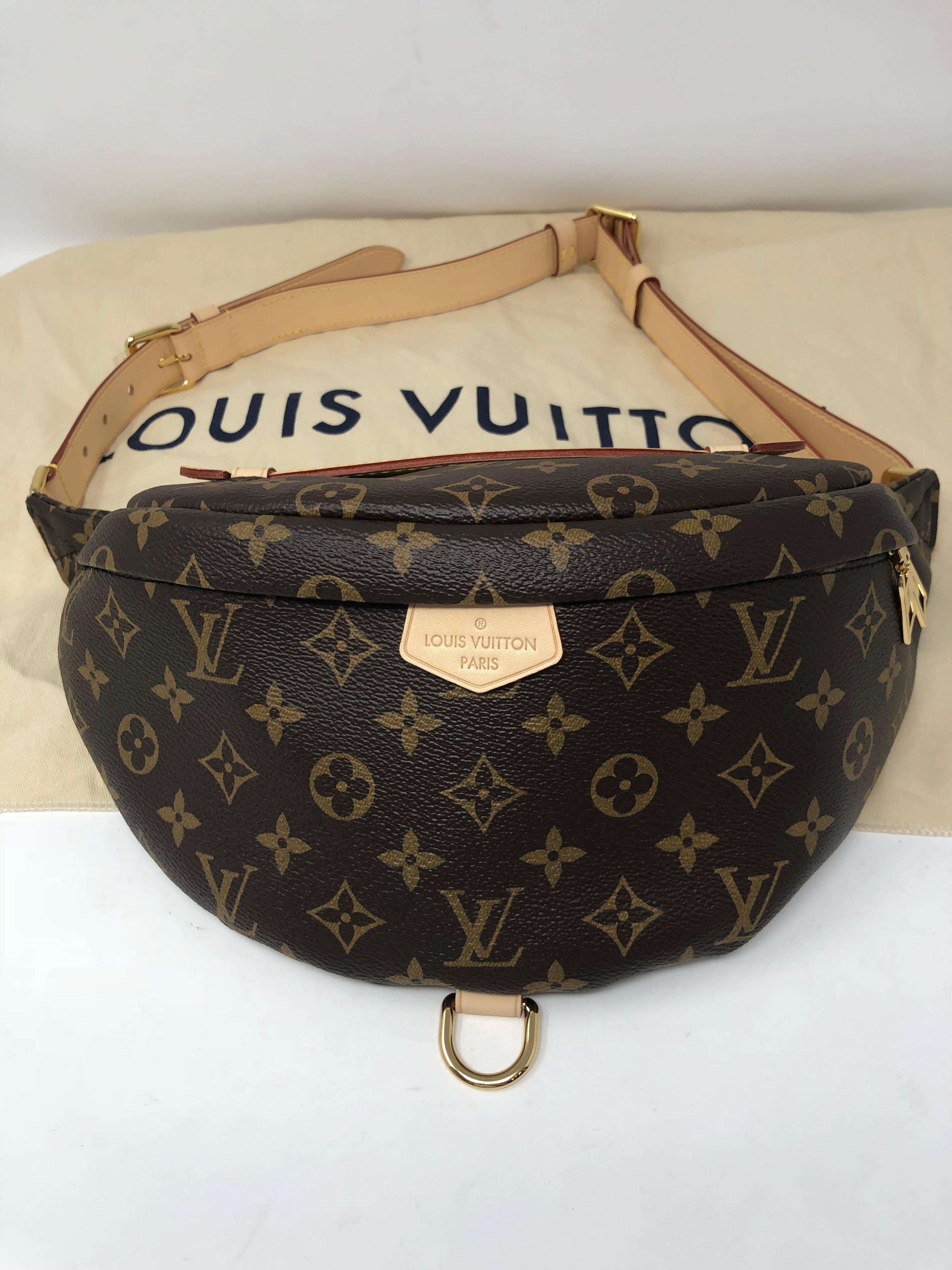 Louis Vuitton Bum Bag/ Fanny Pack. Brand new and sold out. Monogram makes this a classic always. Can be worn around waist, hips, and as a sling bag across body. Celebrity owned and never used. Comes with dust cover, care booklet, and box. Guaranteed