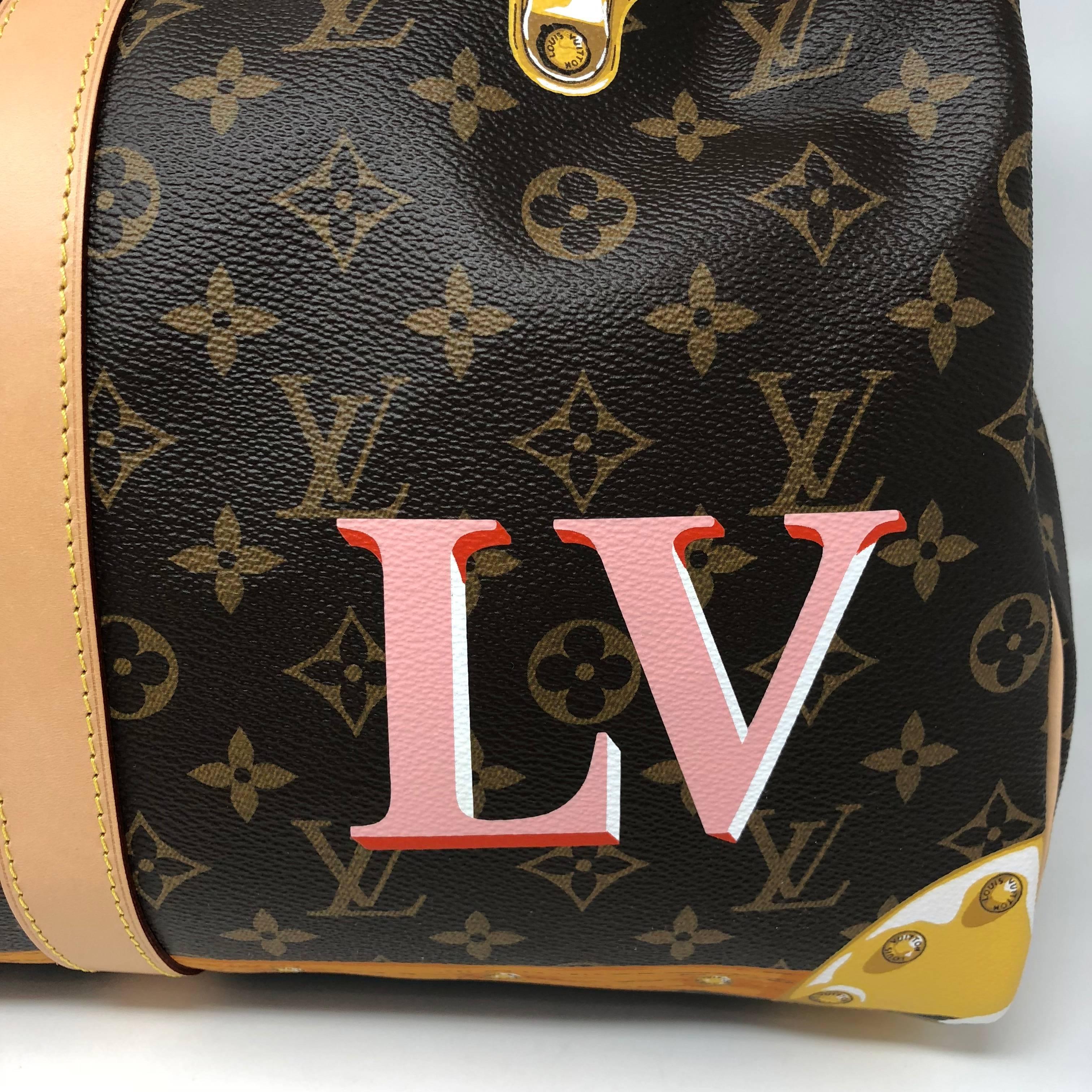 Black Louis Vuitton Keepall Limited Edition Trunks, 2018