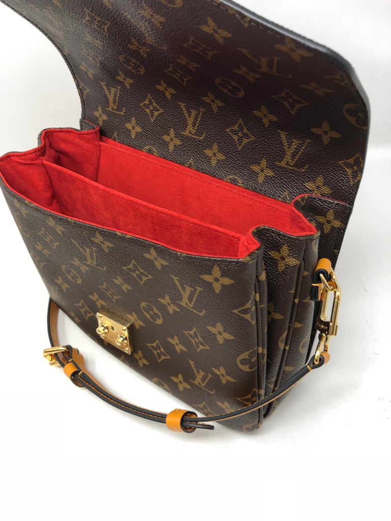 LOUIS VUITTON Monogram Braided Pochette Metis Safran 1252488