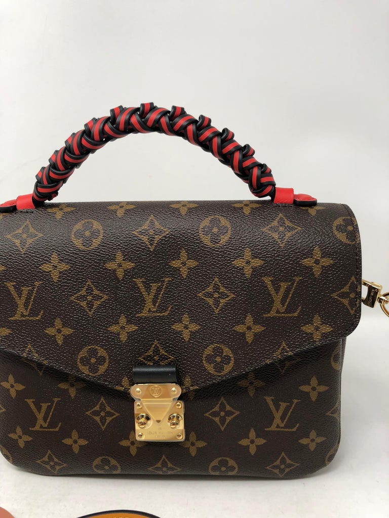 Louis Vuitton Braided Handle Pochette Metis Monogram Canvas Brown 2245171