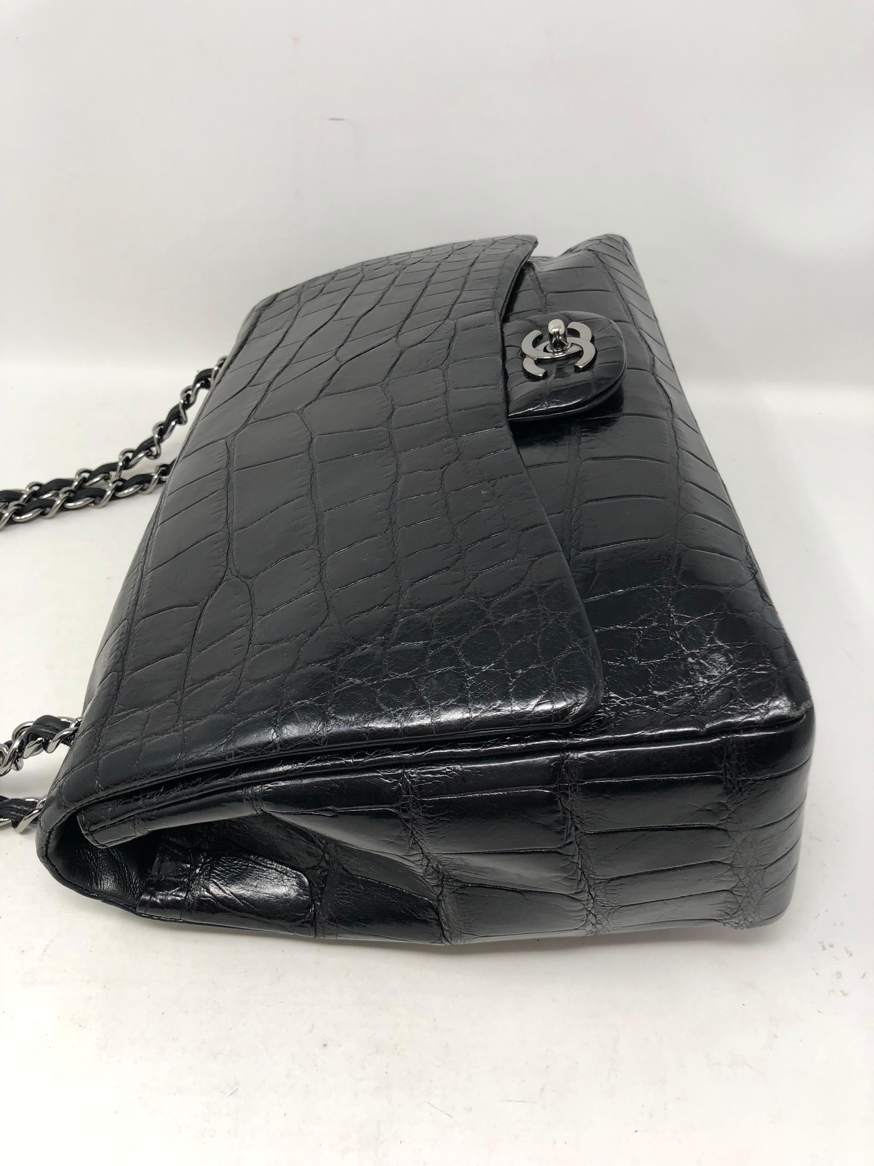Chanel Crocodile Black Jumbo Bag 1