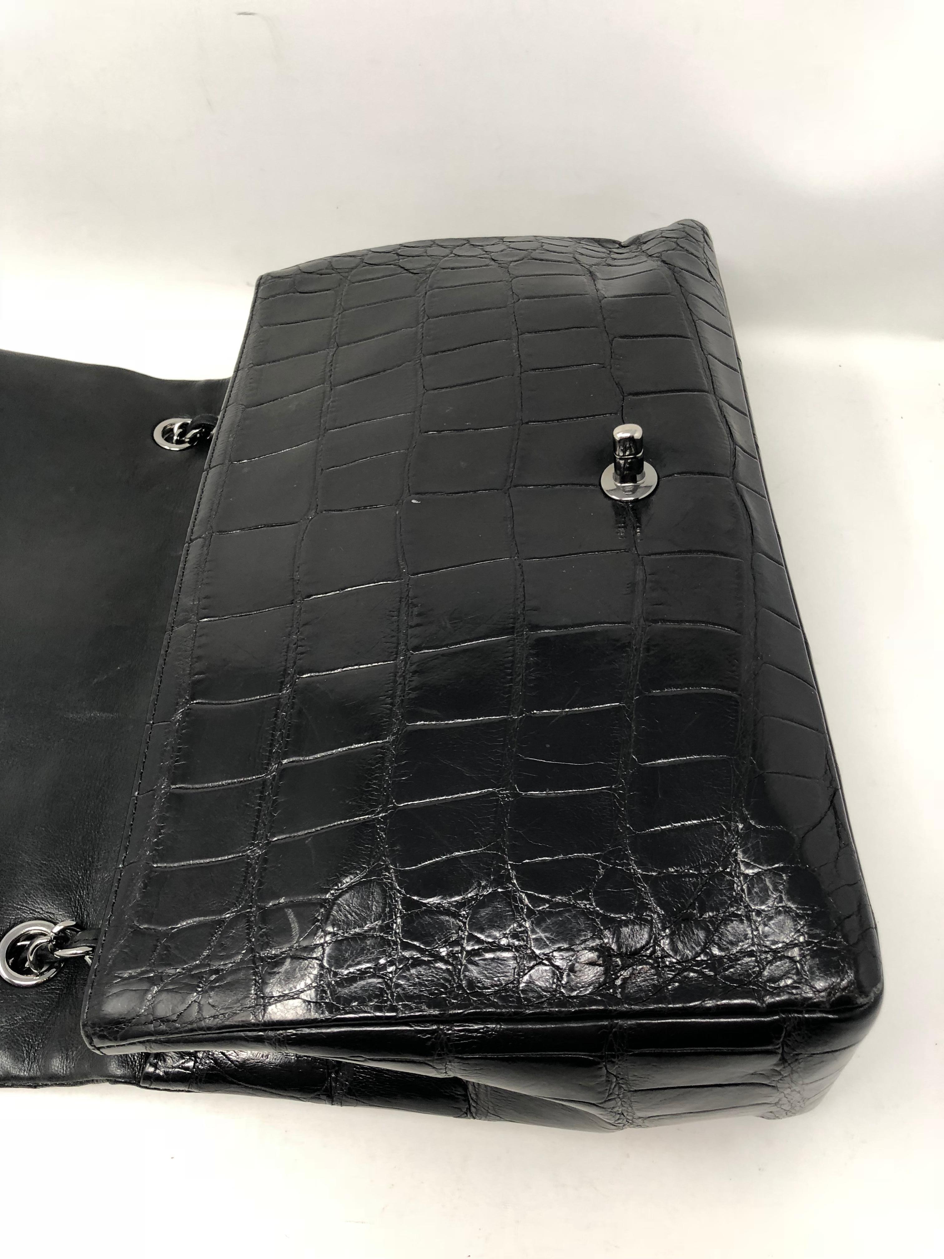 Chanel Crocodile Black Jumbo Bag 3