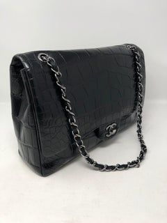 Chanel Crocodile Black Jumbo Bag