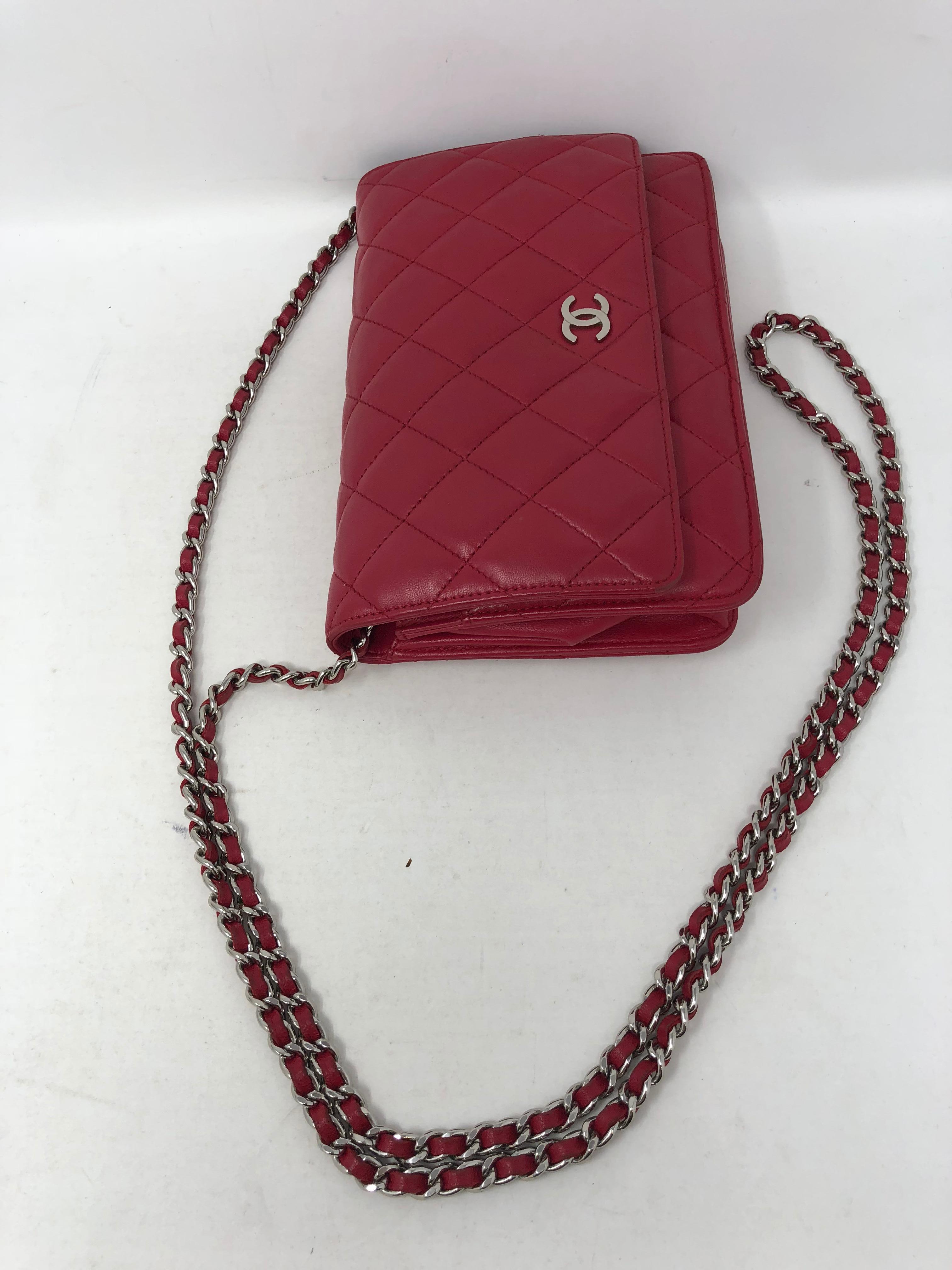 Chanel Raspberry Hot Pink WOC In Excellent Condition In Athens, GA