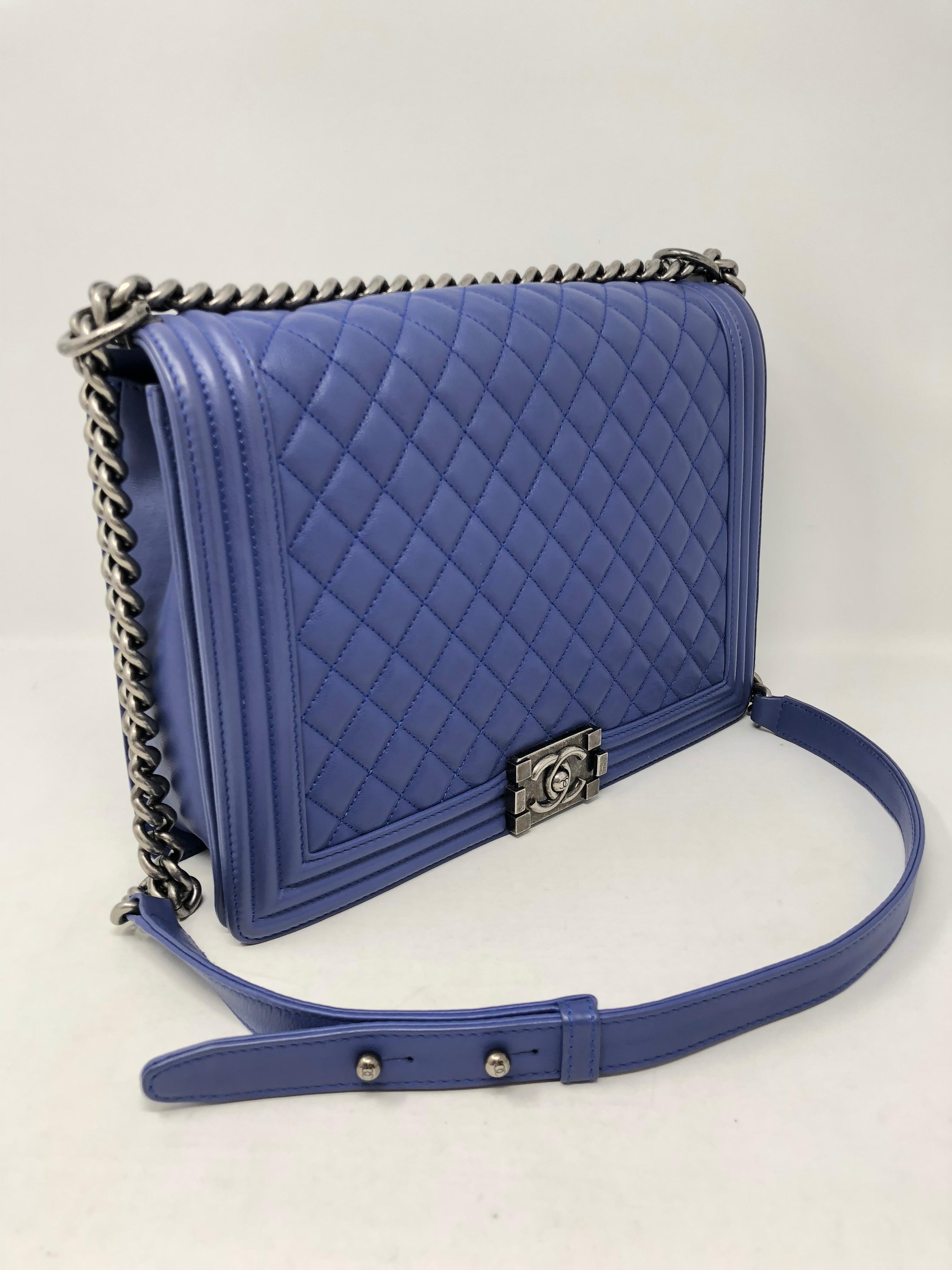 Chanel Blue Boy Bag 1