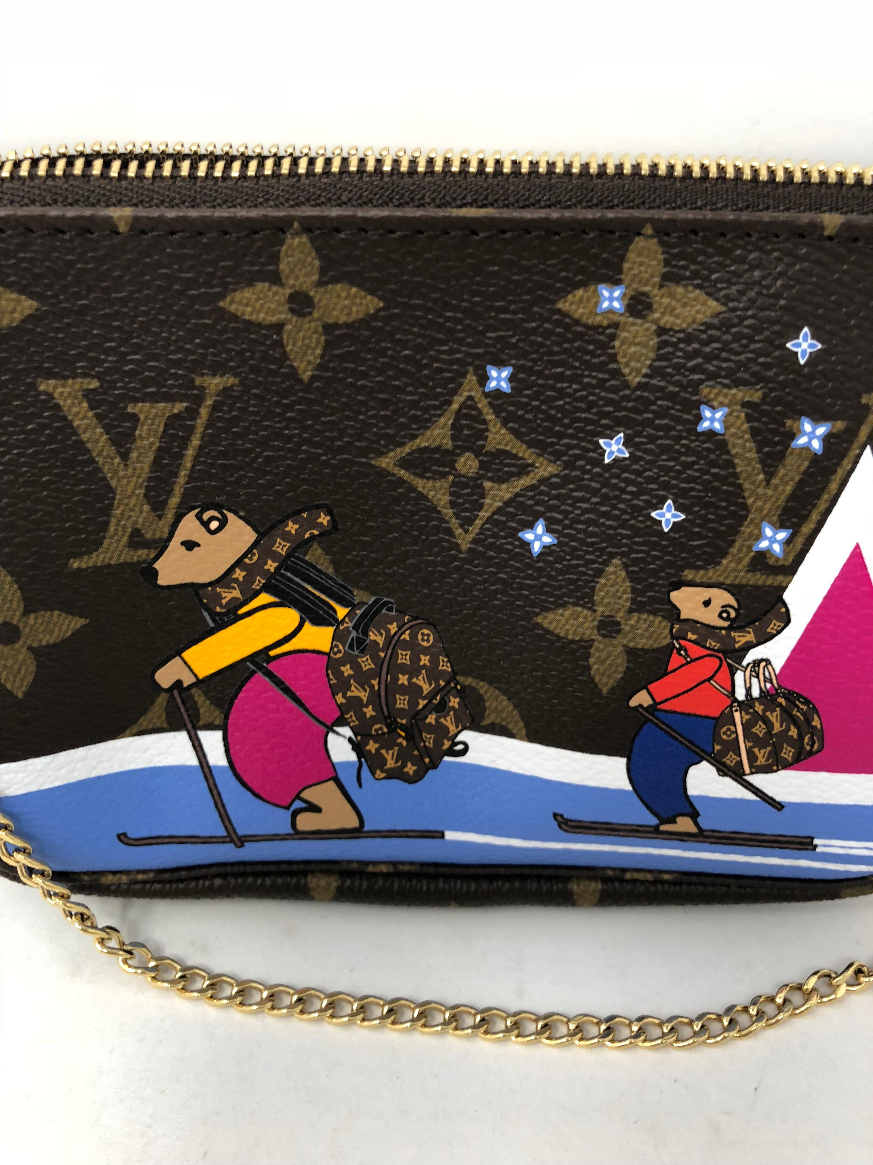 Louis Vuitton Limited Edition Mini Pochette. Holiday scene 2018. Brand new comes with dust cover and box. 