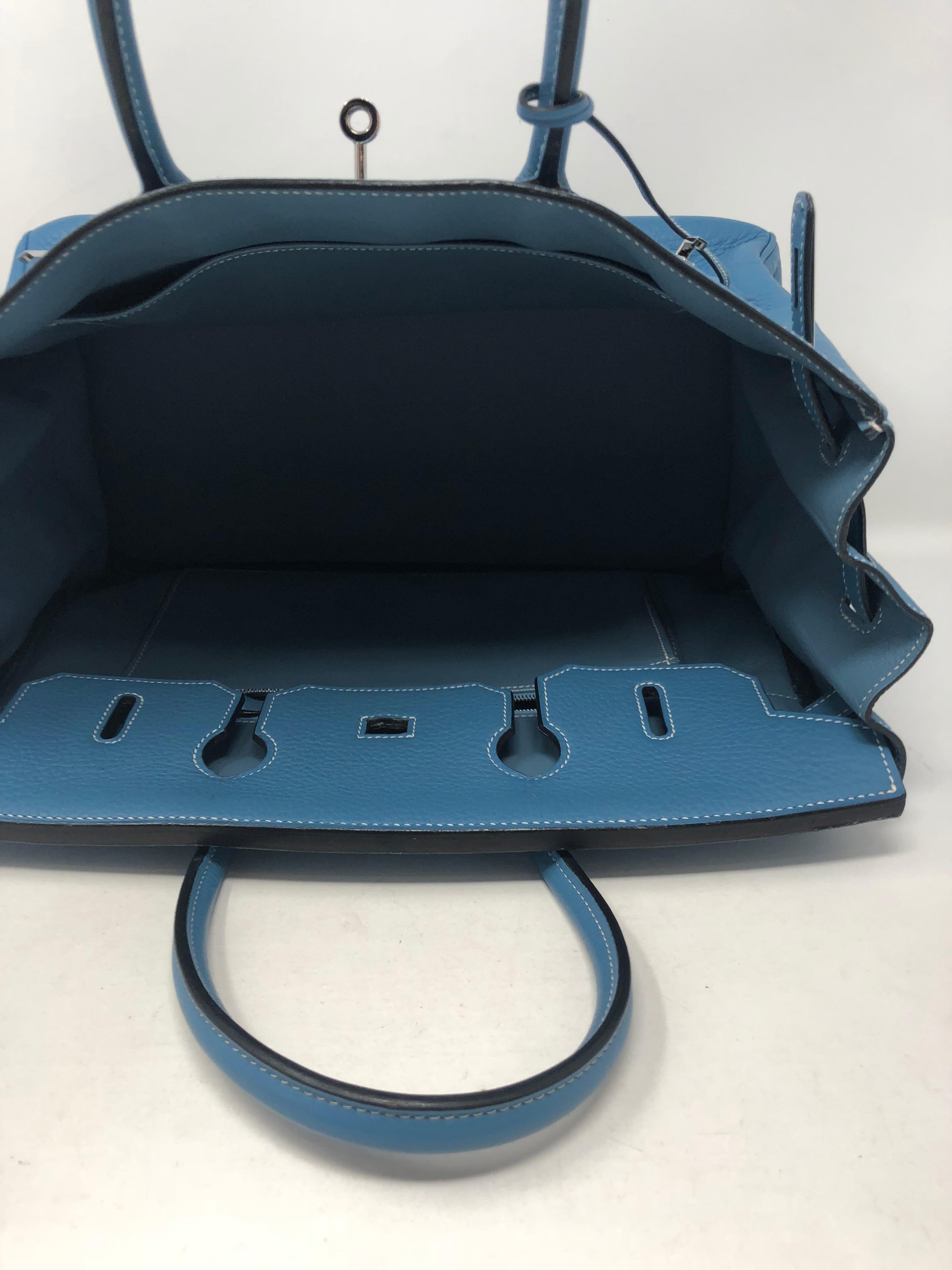 Hermes Birkin 35 Blue Jean In Good Condition In Athens, GA