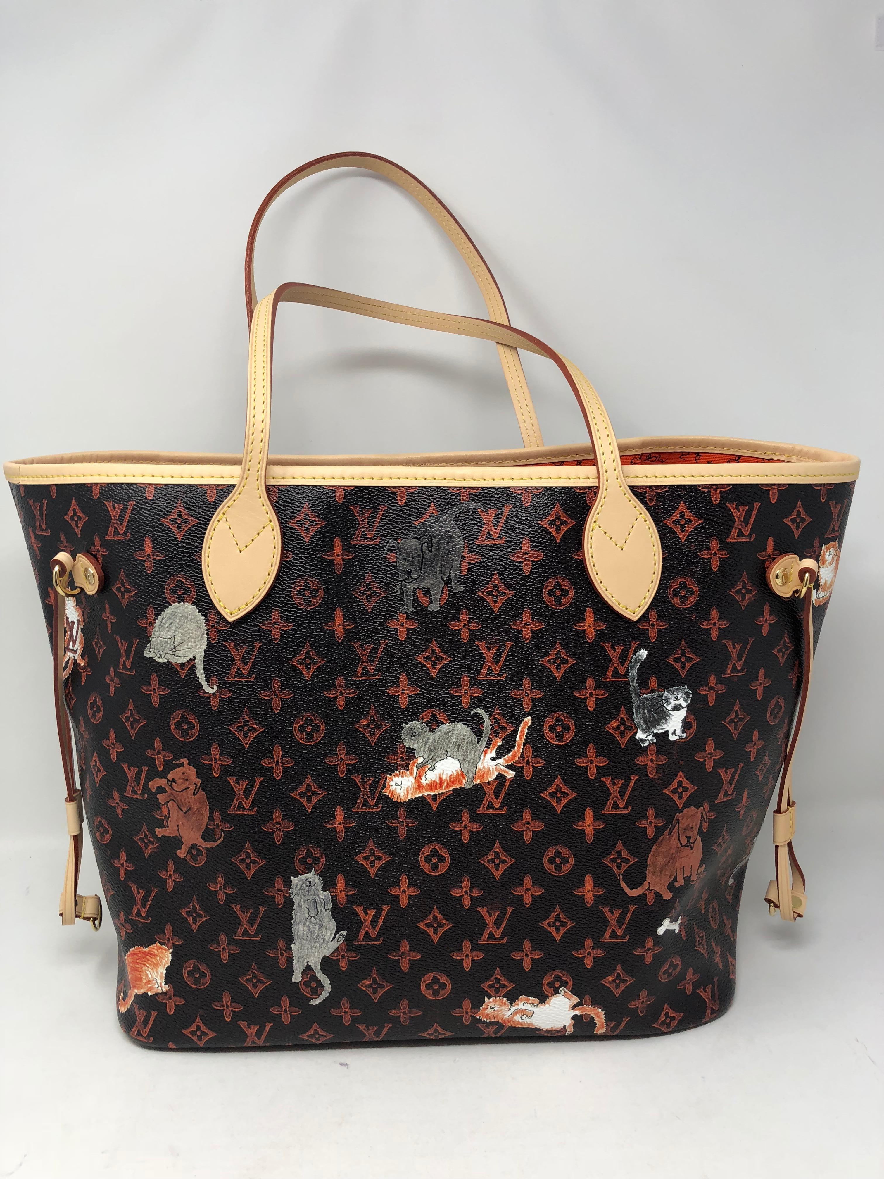 Louis Vuitton Catogram Neverfull by Grace Coddington. Epic design by Fashion editor for the love of animals. One of the most creative and fun designs by the house. Extremely limited and sold out. Brand new and includes full set. Don't miss out on