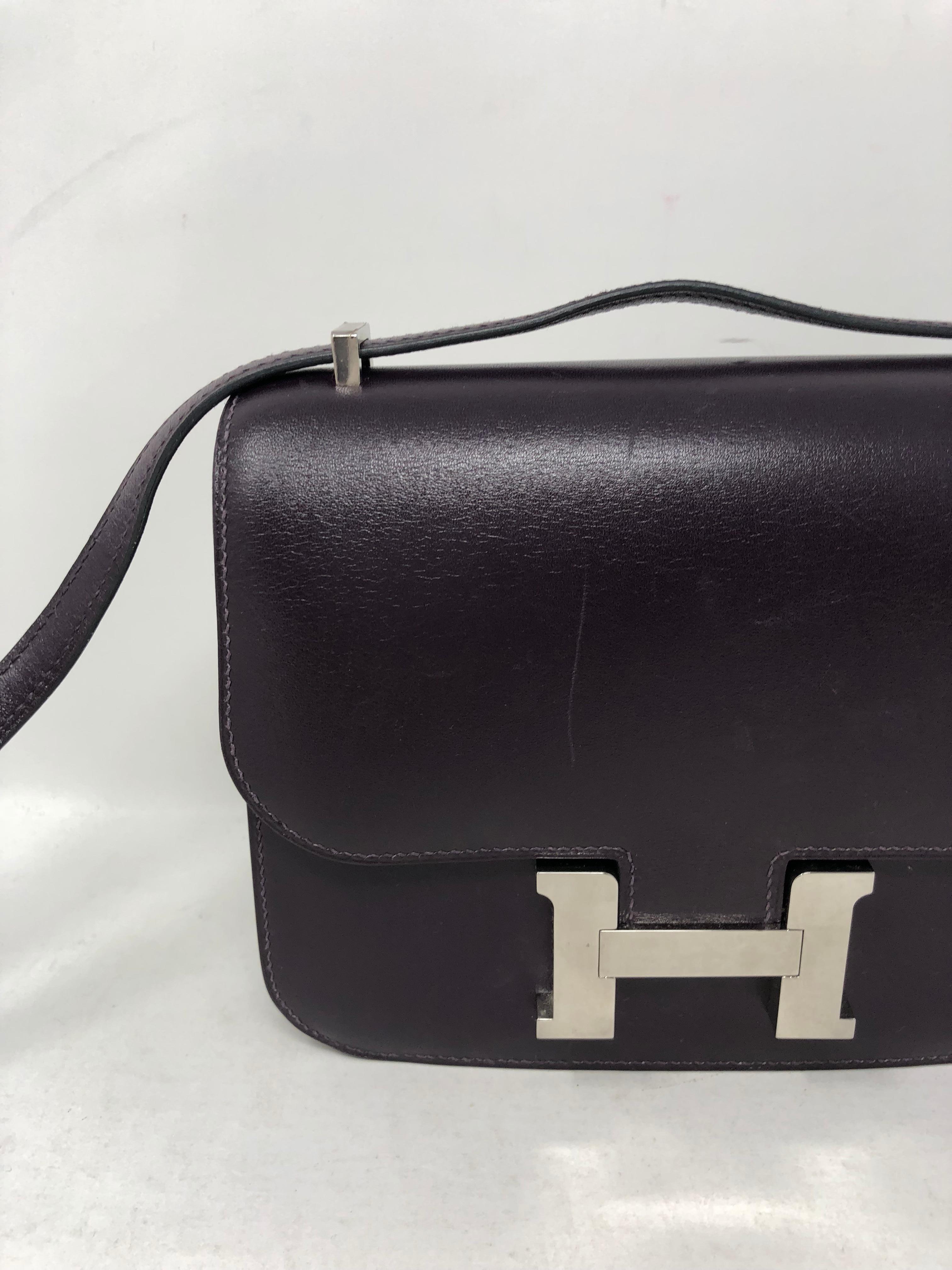 Hermes Mini Constance 18 Lila Tasche (Schwarz)