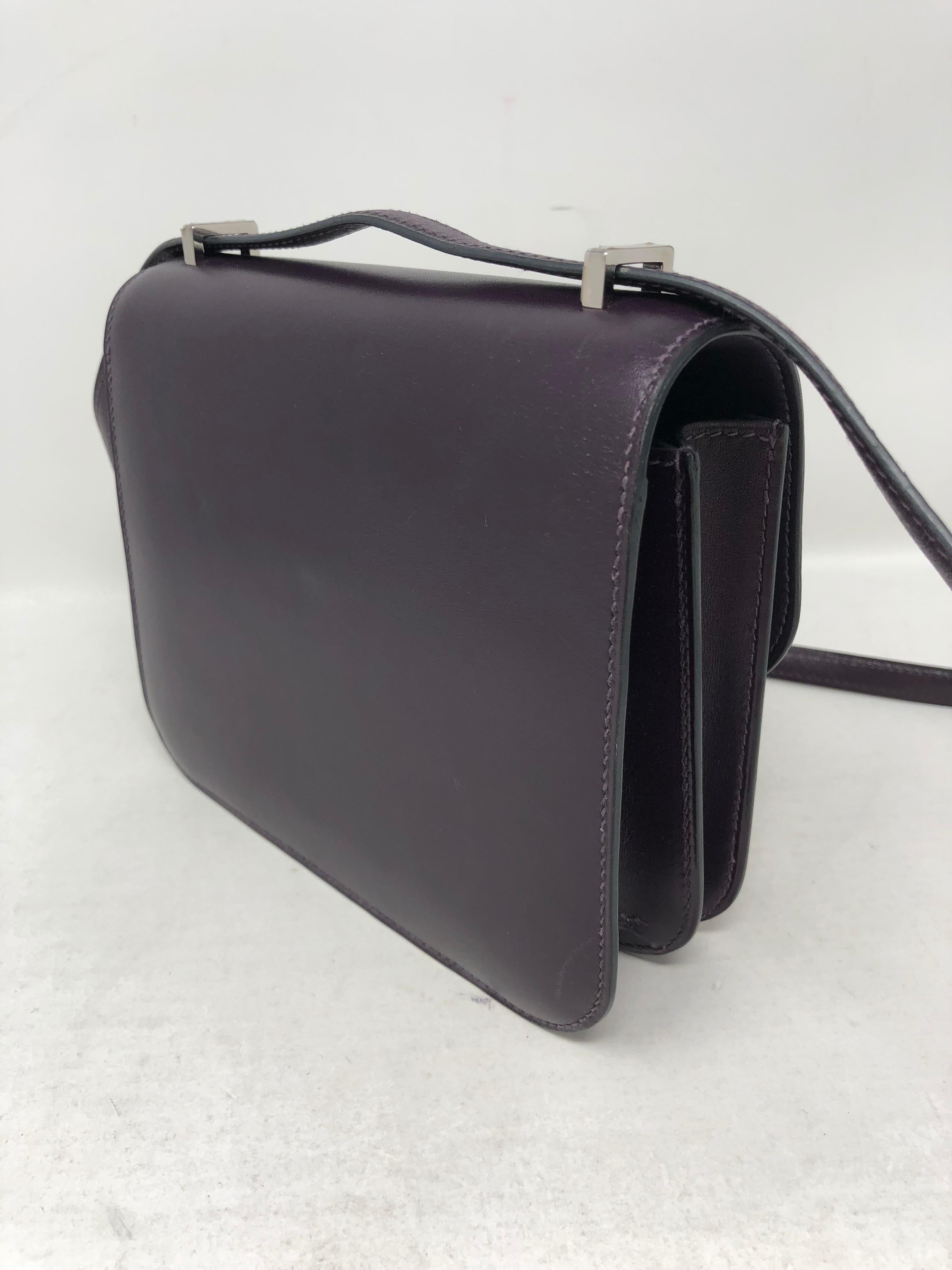 Hermes Mini Constance 18 Purple Bag In Good Condition In Athens, GA