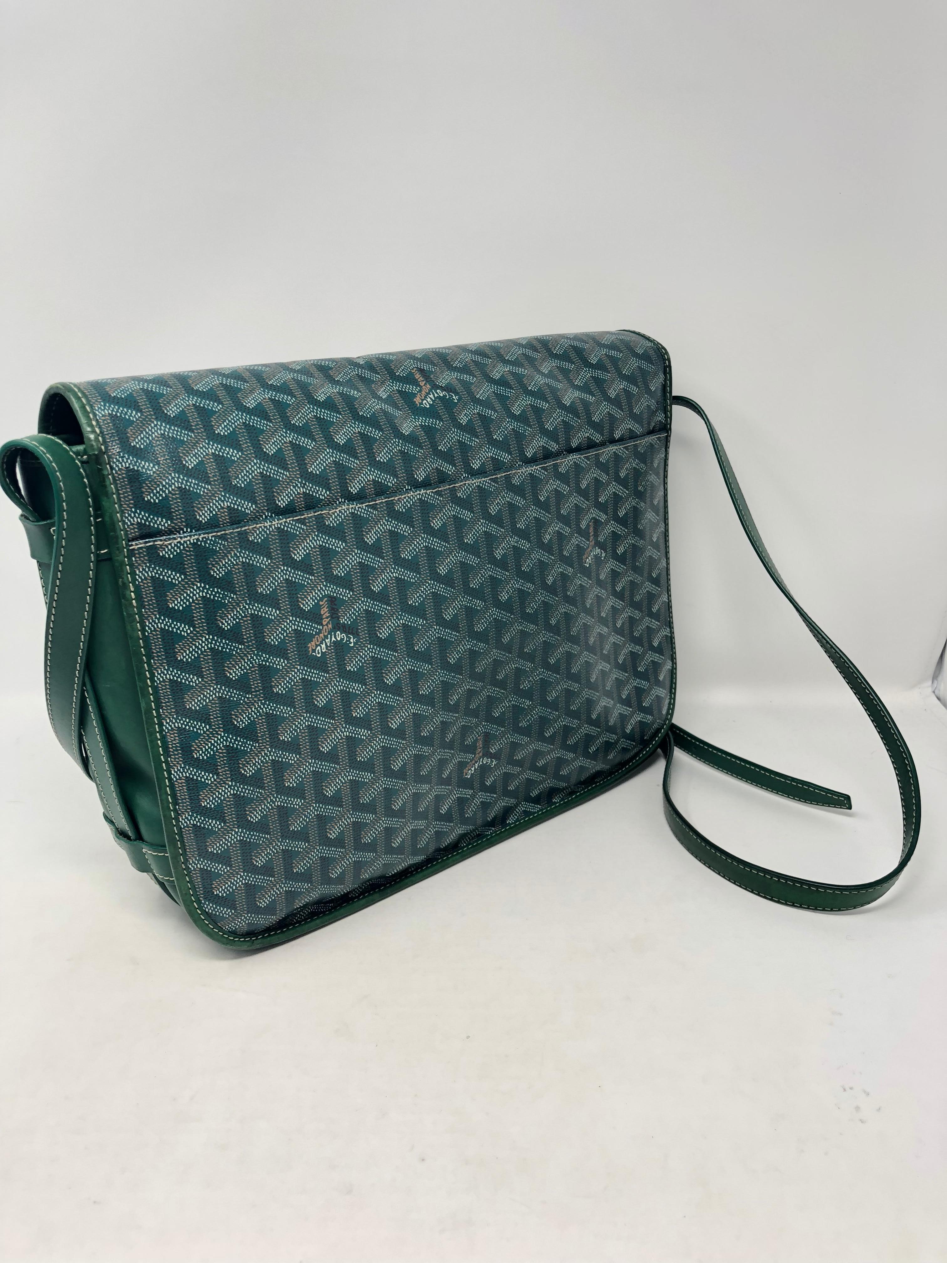 goyard green messenger bag