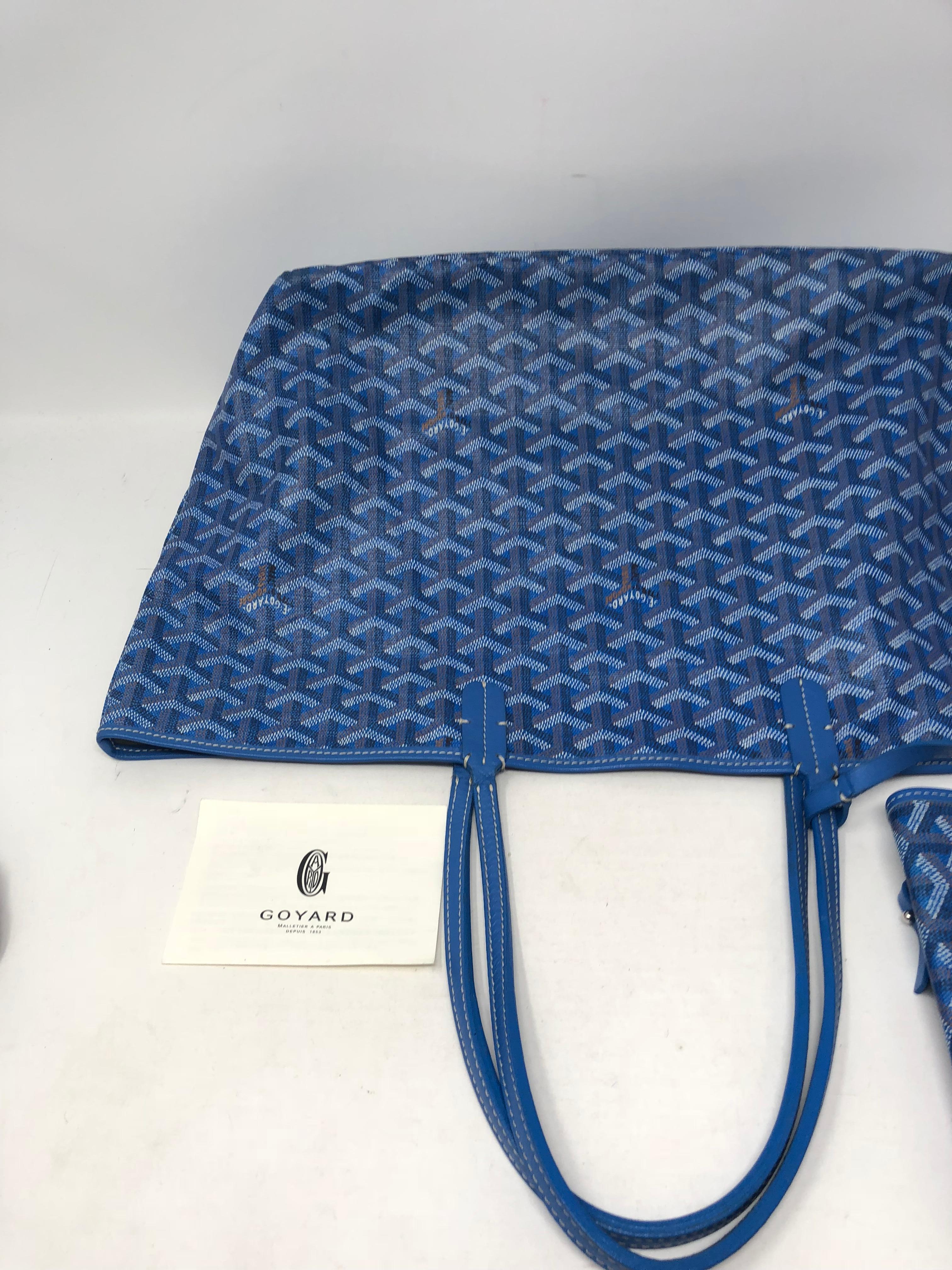 Goyard St.Louis Tote PM Blue In Good Condition In Athens, GA