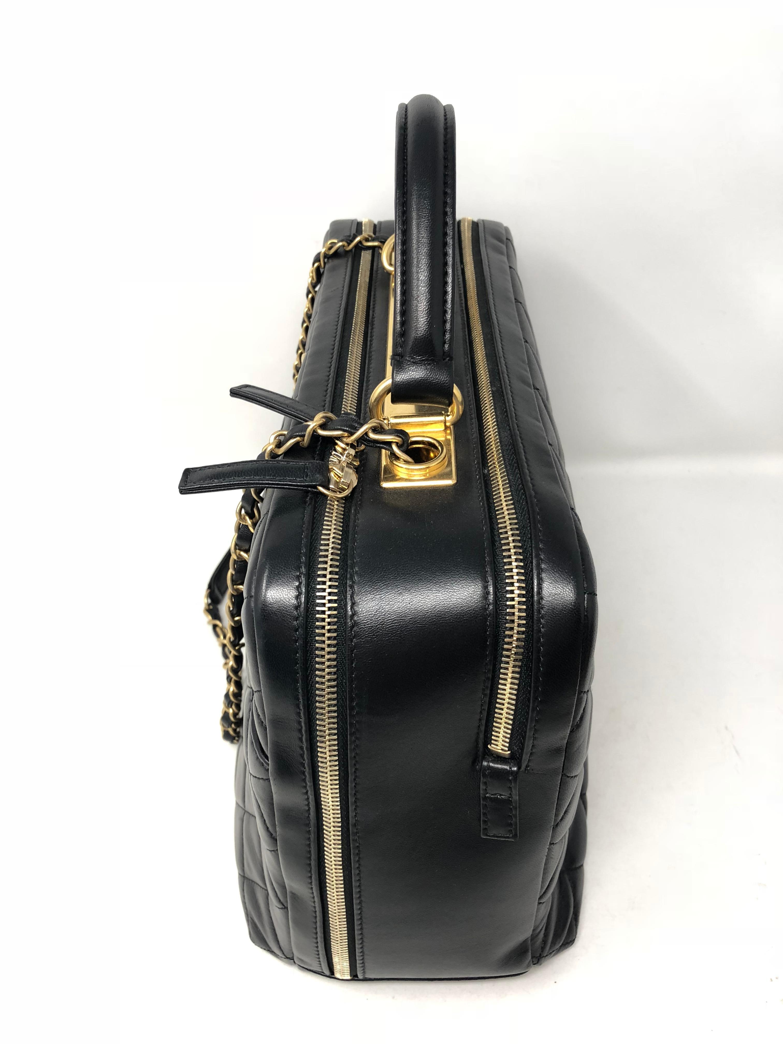 chanel black bowling bag