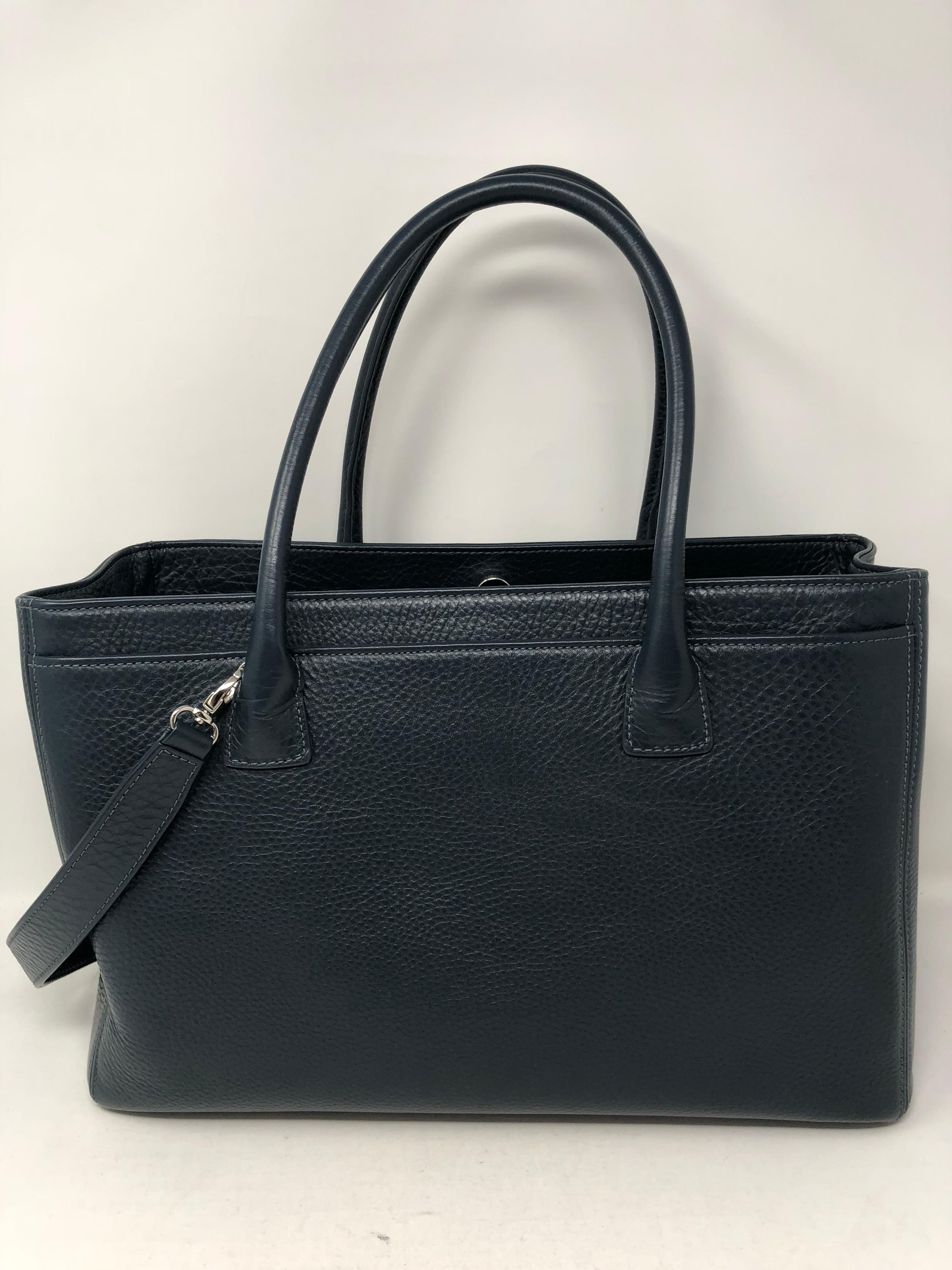 Chanel Blue Cerf Tote In Excellent Condition In Athens, GA