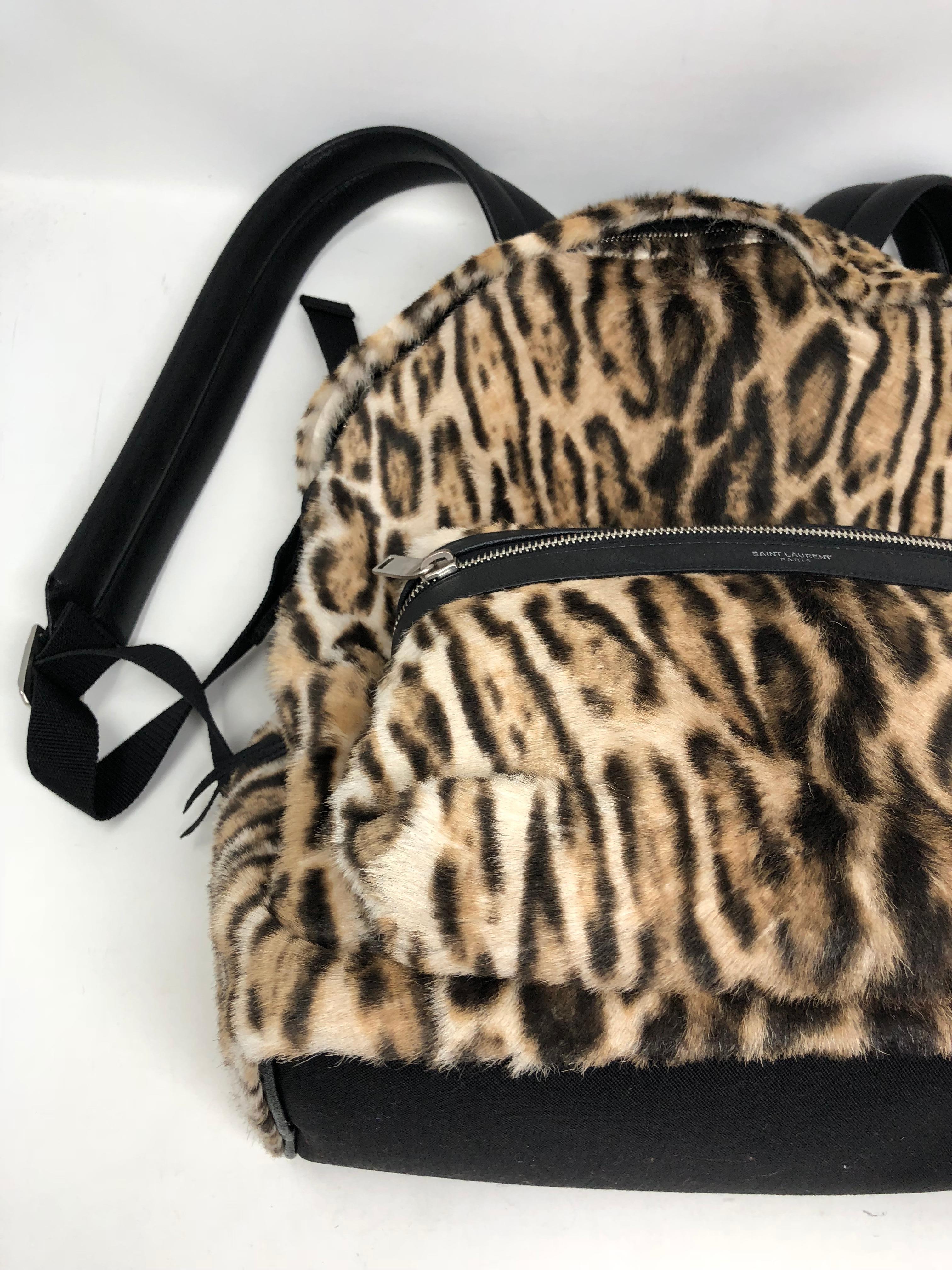 YSL Leopard Backpack  In New Condition In Athens, GA