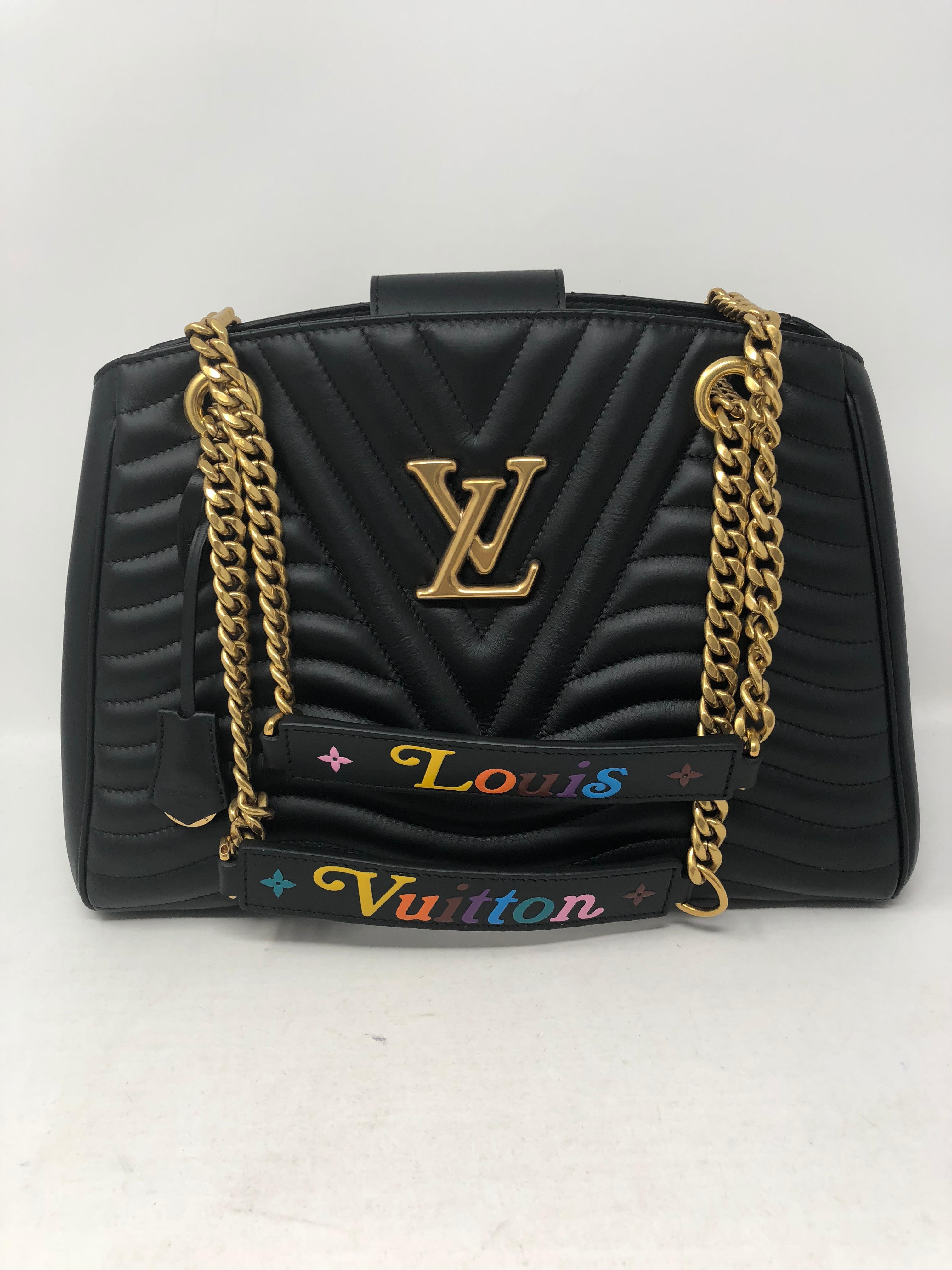 Louis Vuitton New Wave Chain Tote in Black with rainbow letters. Brand new and limited. Never used. Nice roomy tote. Gold hardware. Includes dust cover and box. Guaranteed athentic.