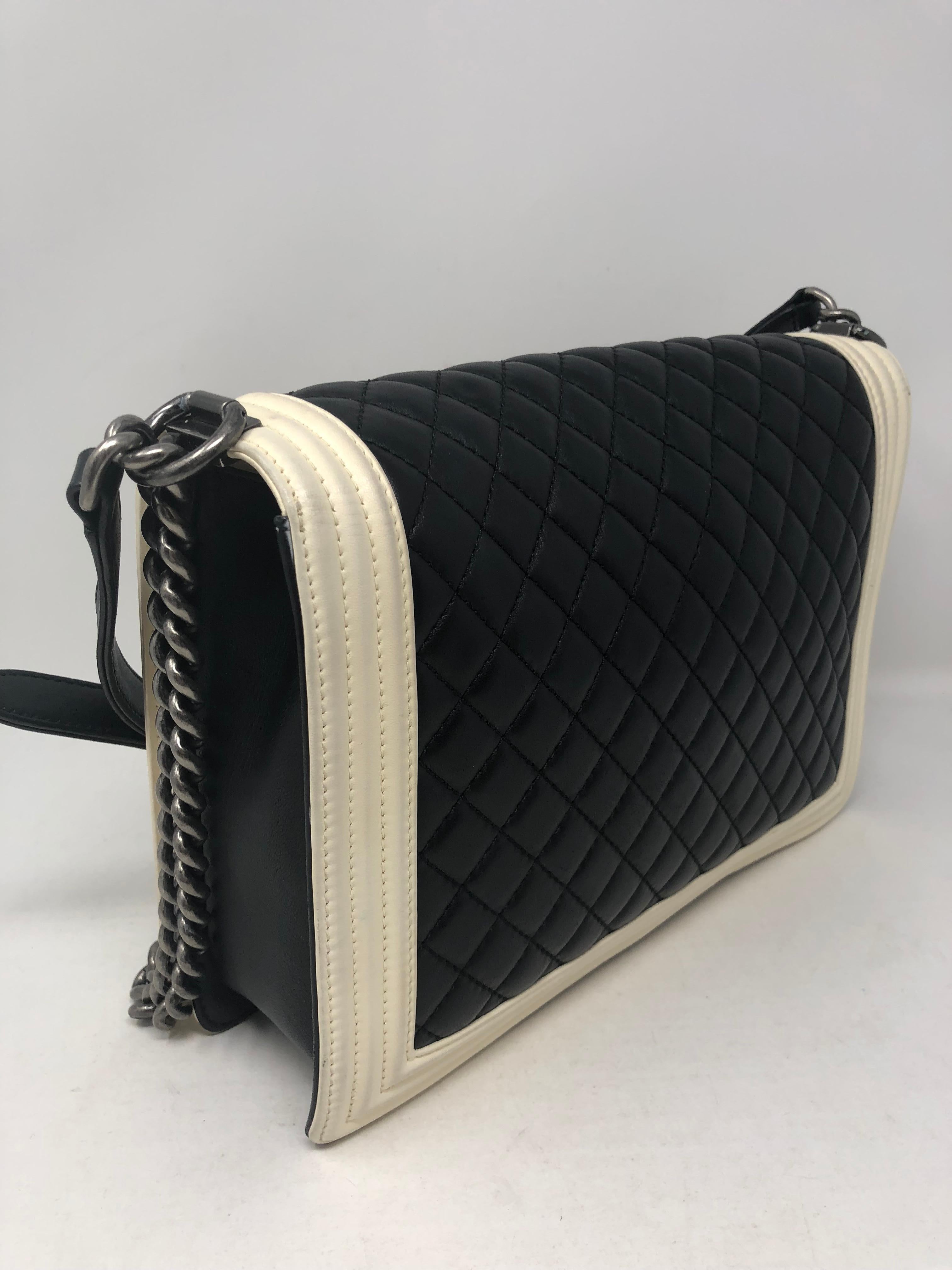 Chanel Black and White Boy Large Bag 2