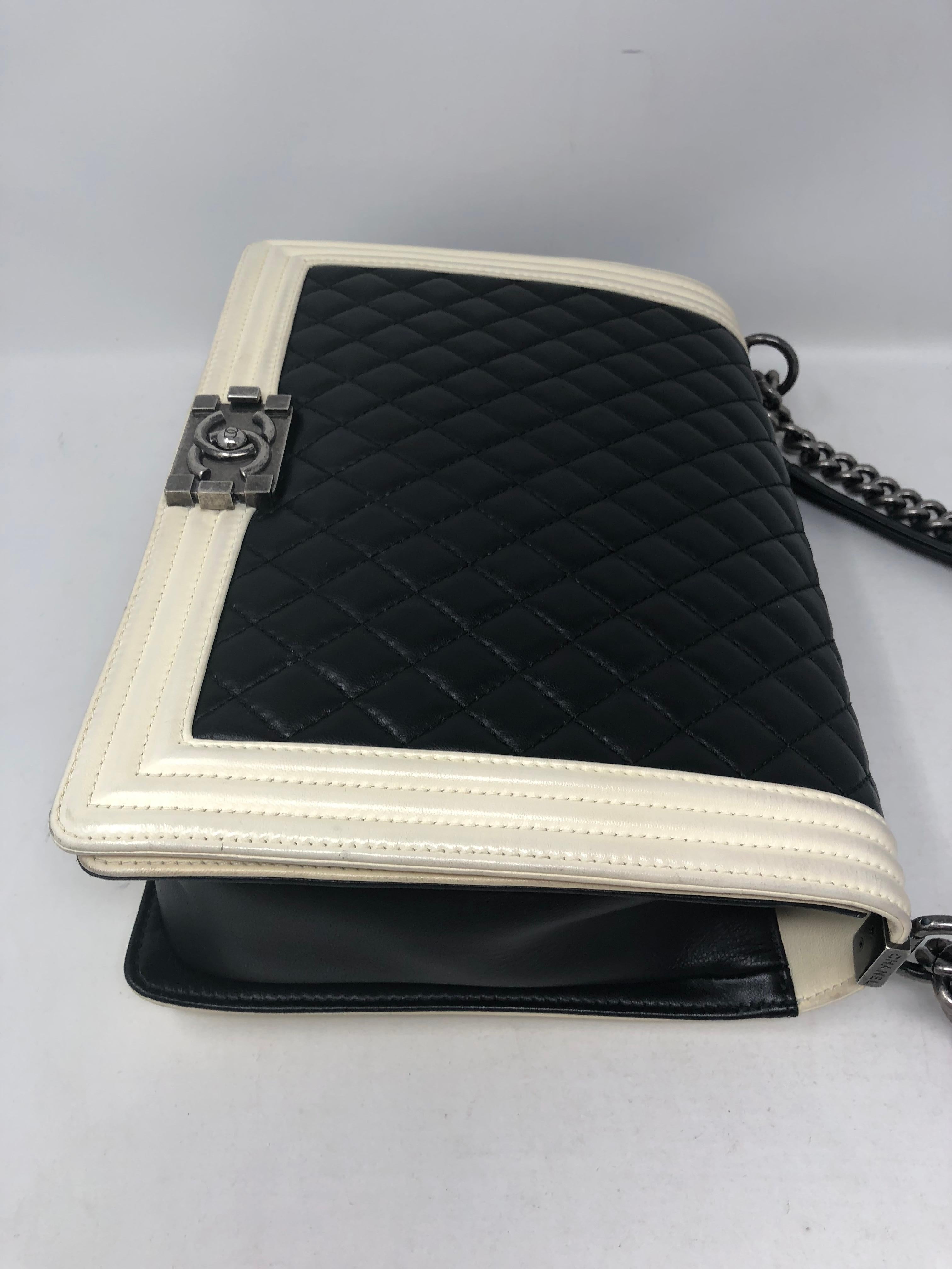 Chanel Black and White Boy Large Bag 4